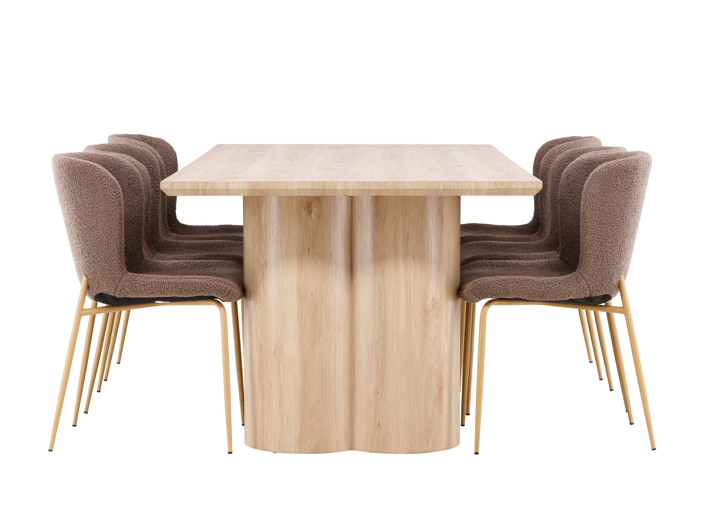 Маса и столове за трапезария Dallas 5021 (Кафяв)