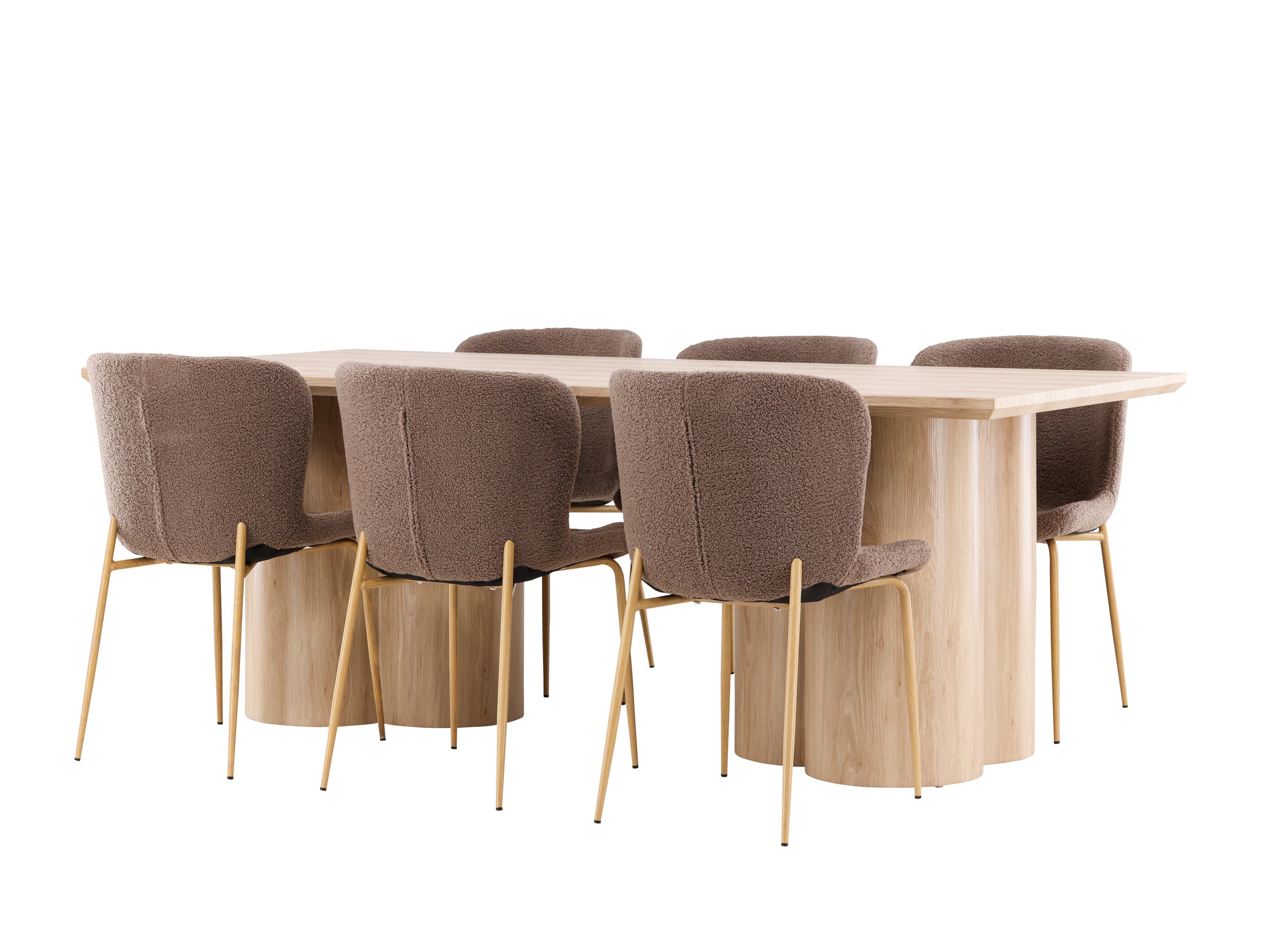 Маса и столове за трапезария Dallas 5021 (Кафяв)