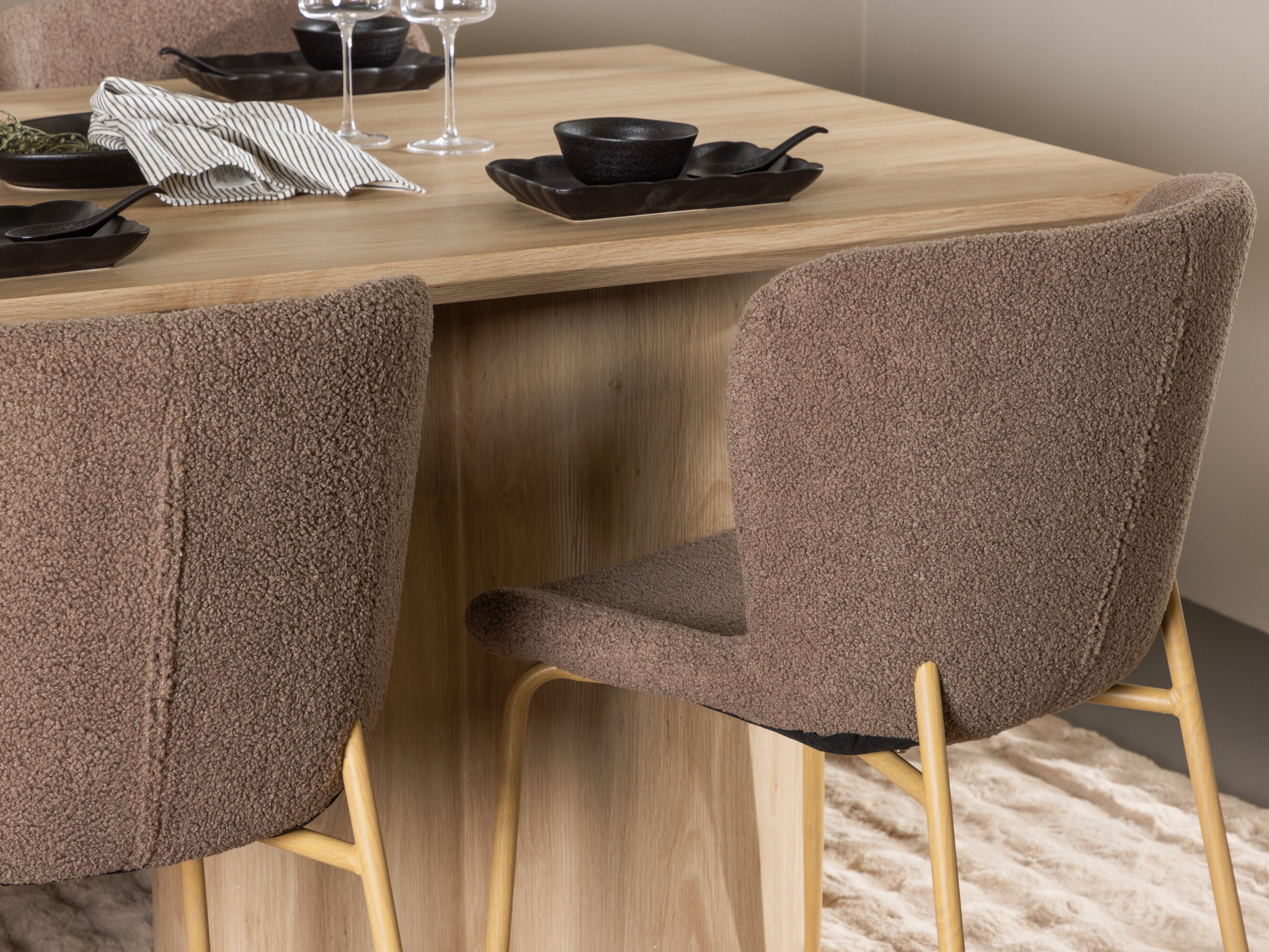 Маса и столове за трапезария Dallas 5021 (Кафяв)