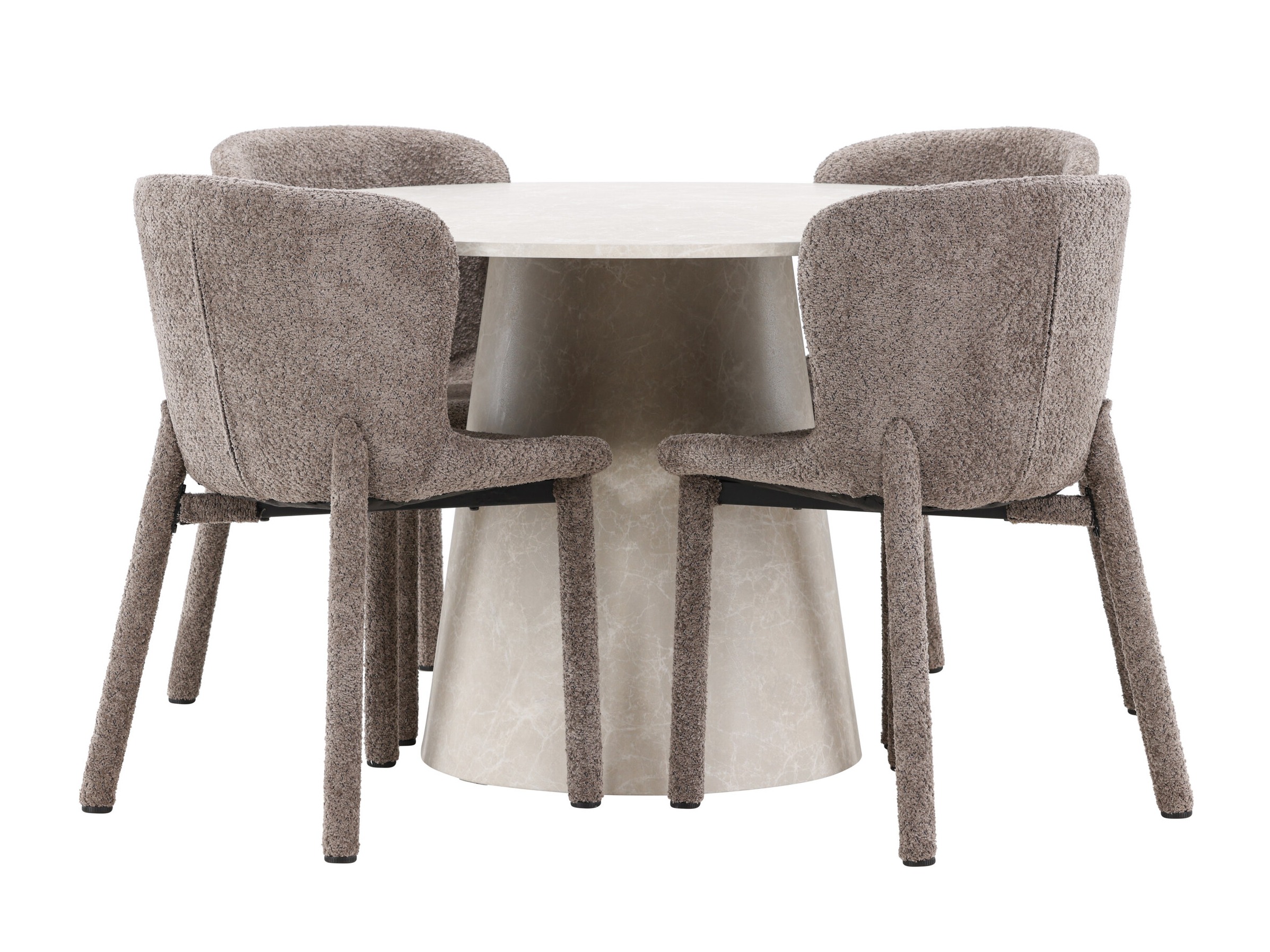 Маса и столове за трапезария Dallas 5023 (Кафяв)