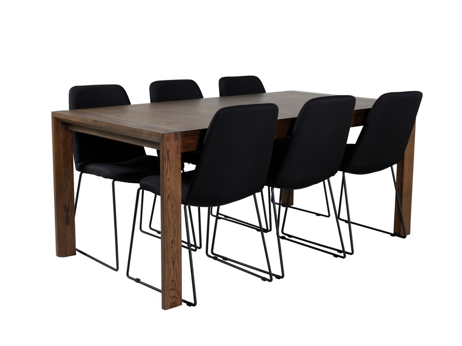 Маса и столове за трапезария Dallas 5027 (Тъмен дъб)