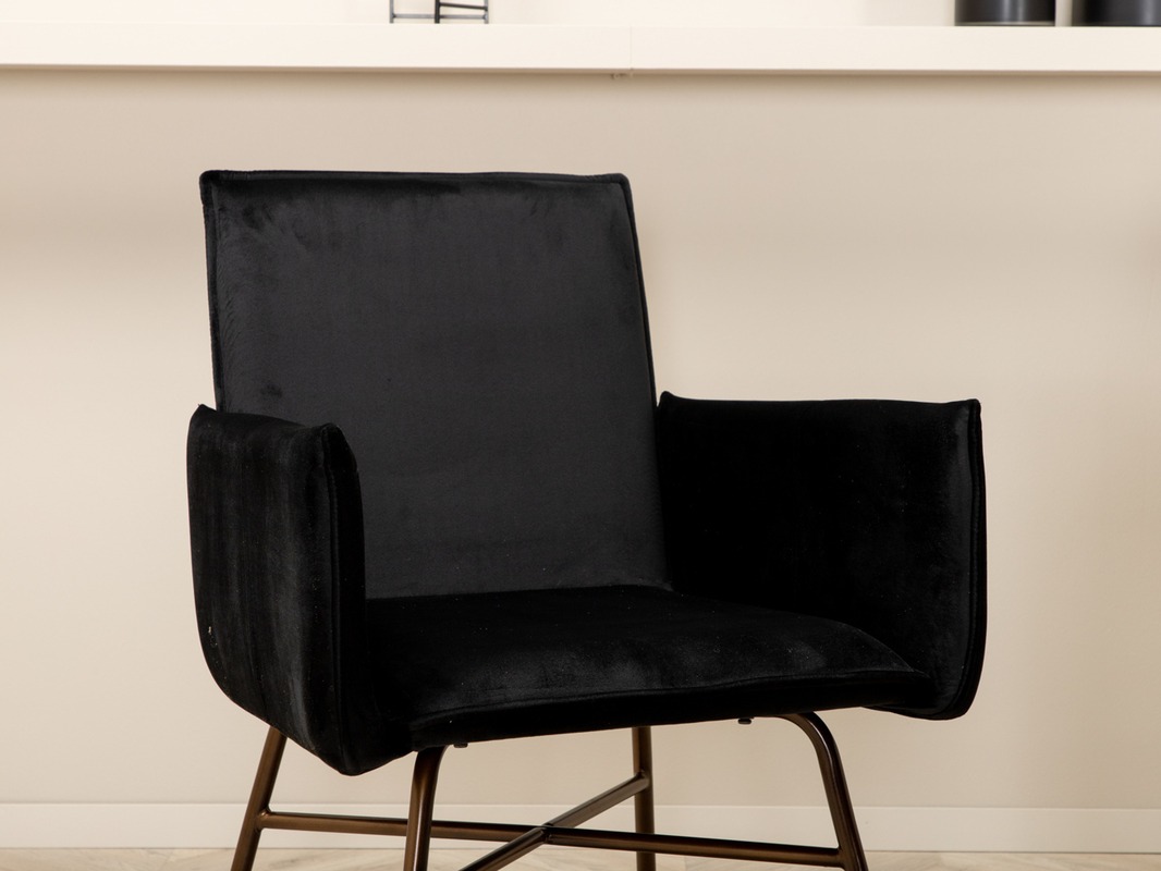 Маса и столове за трапезария Dallas 5034 (Черен + Мед)