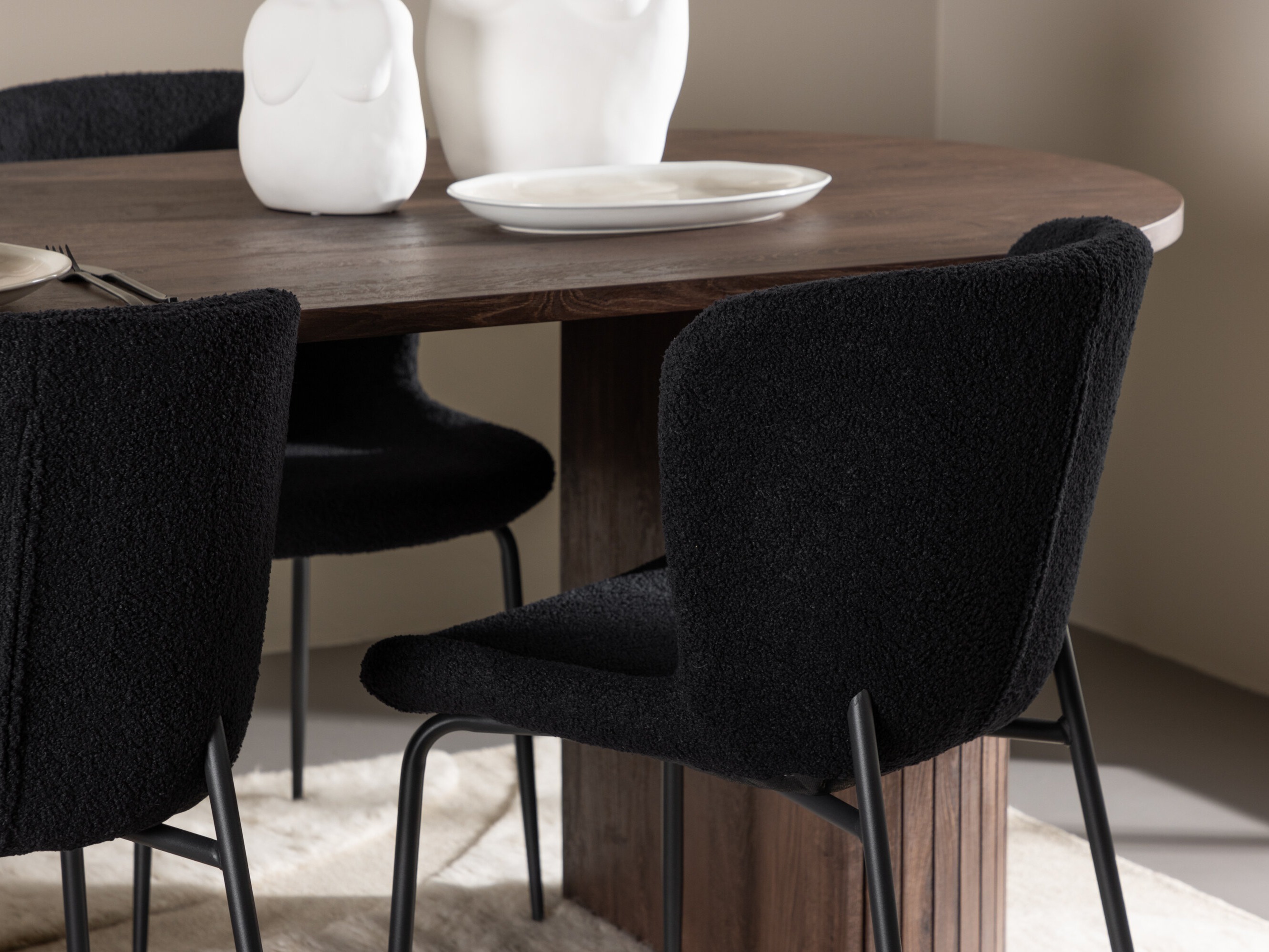 Маса и столове за трапезария Dallas 5036 (Черен)