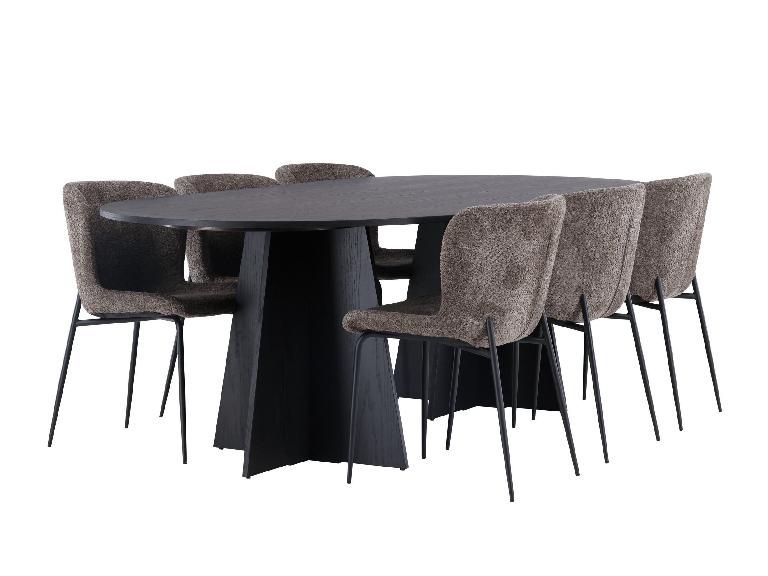 Маса и столове за трапезария Dallas 5052 (Кафяв)