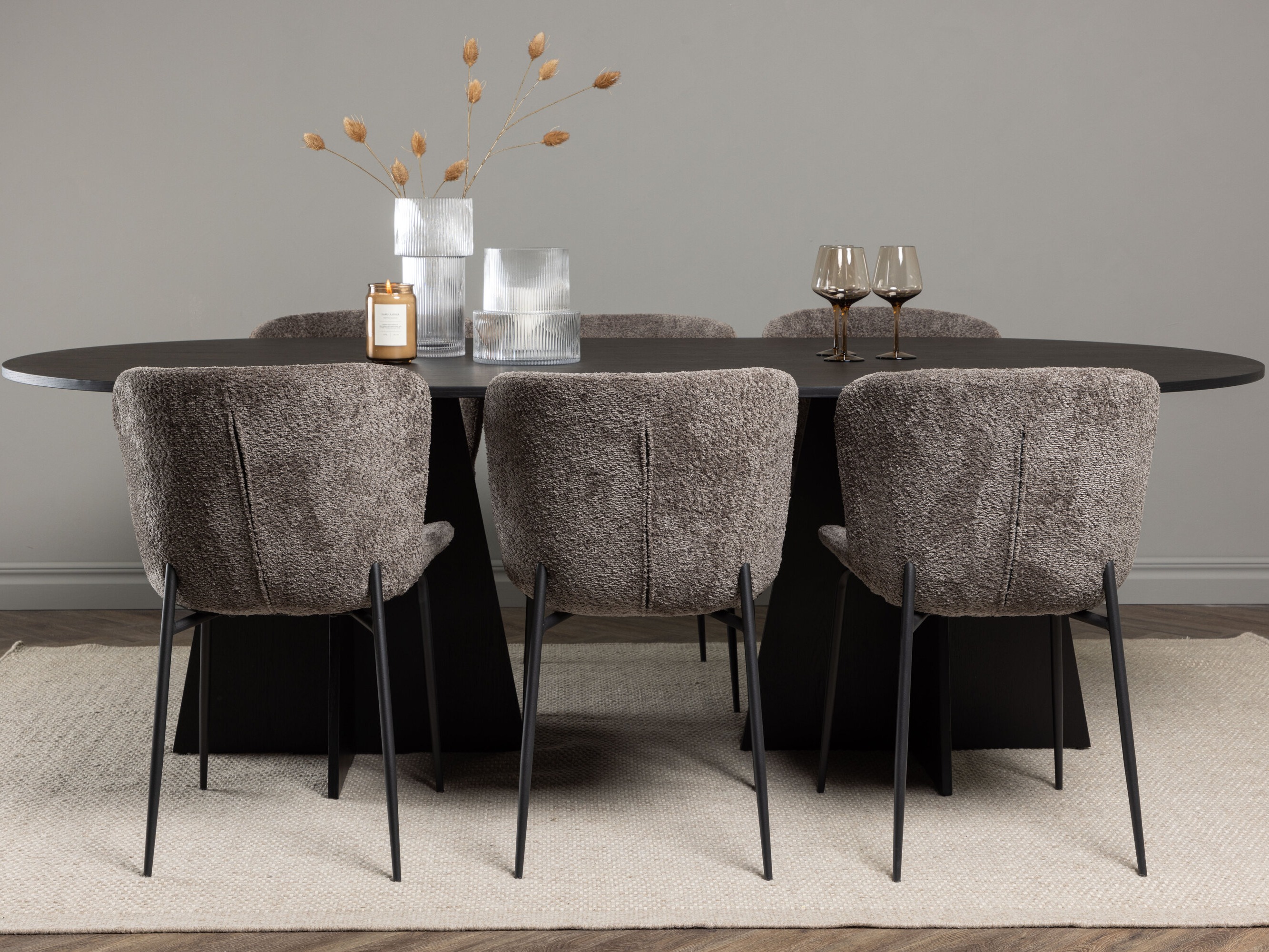 Маса и столове за трапезария Dallas 5052 (Кафяв)