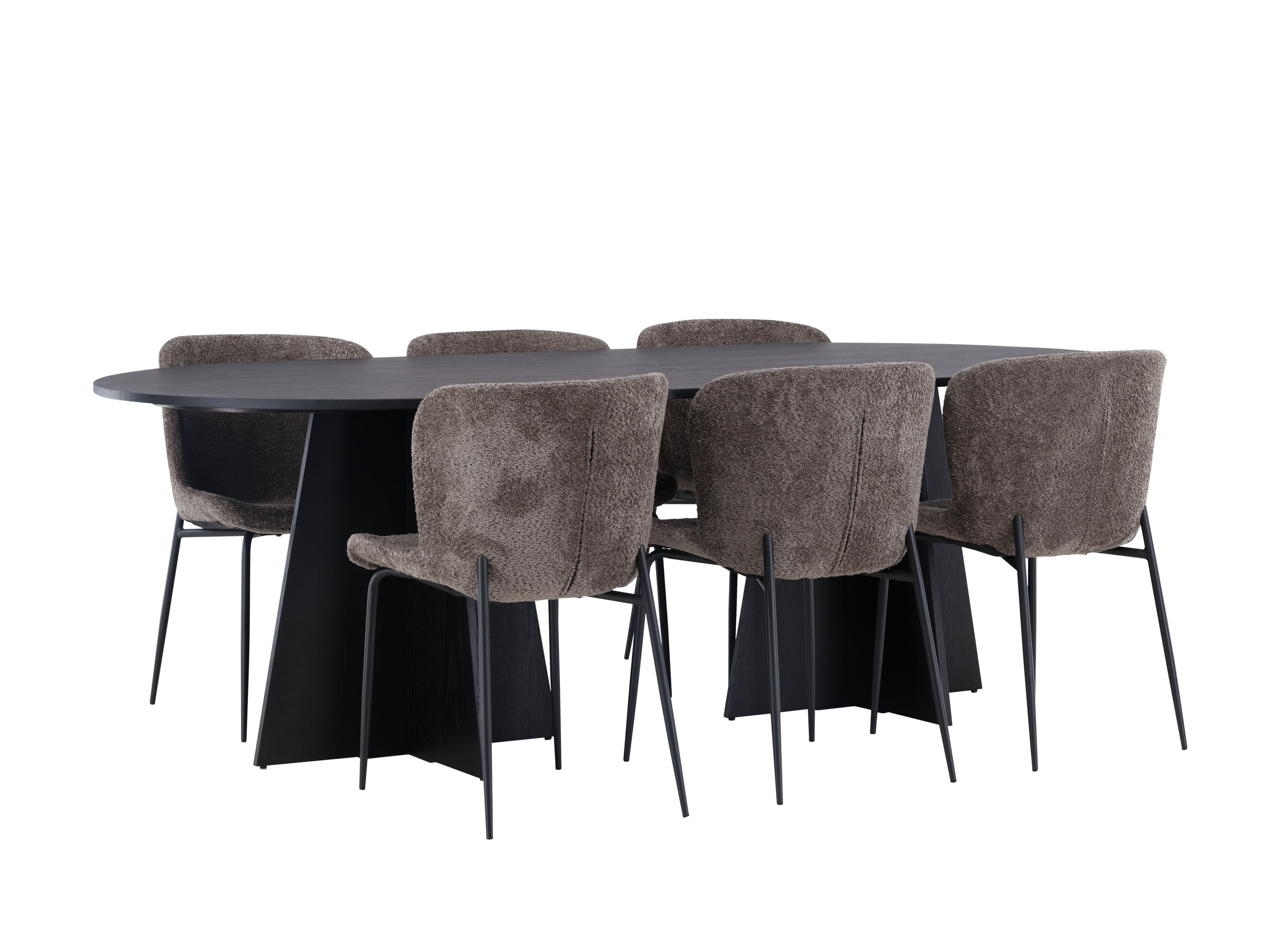 Маса и столове за трапезария Dallas 5052 (Кафяв)