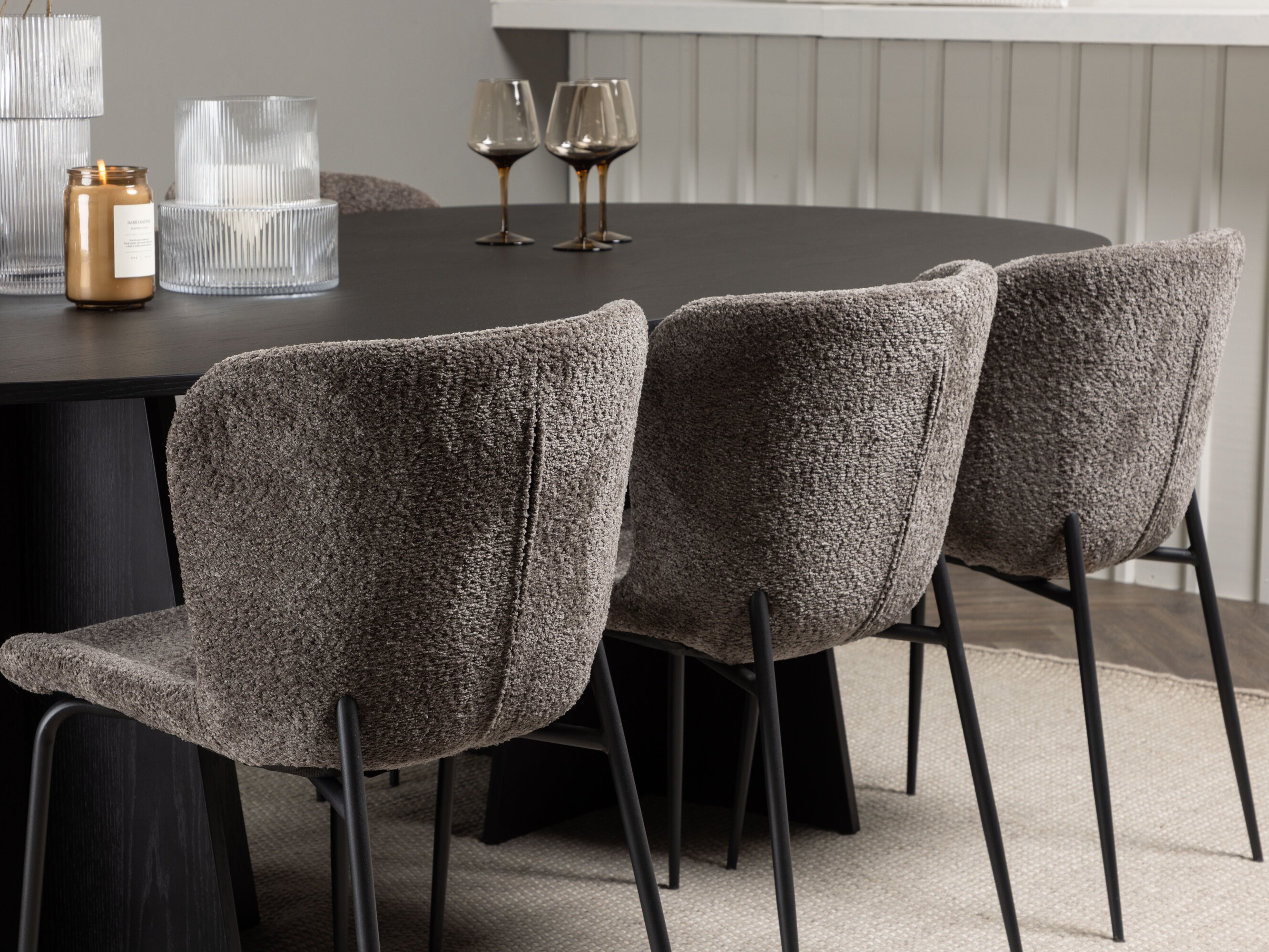 Маса и столове за трапезария Dallas 5052 (Кафяв)