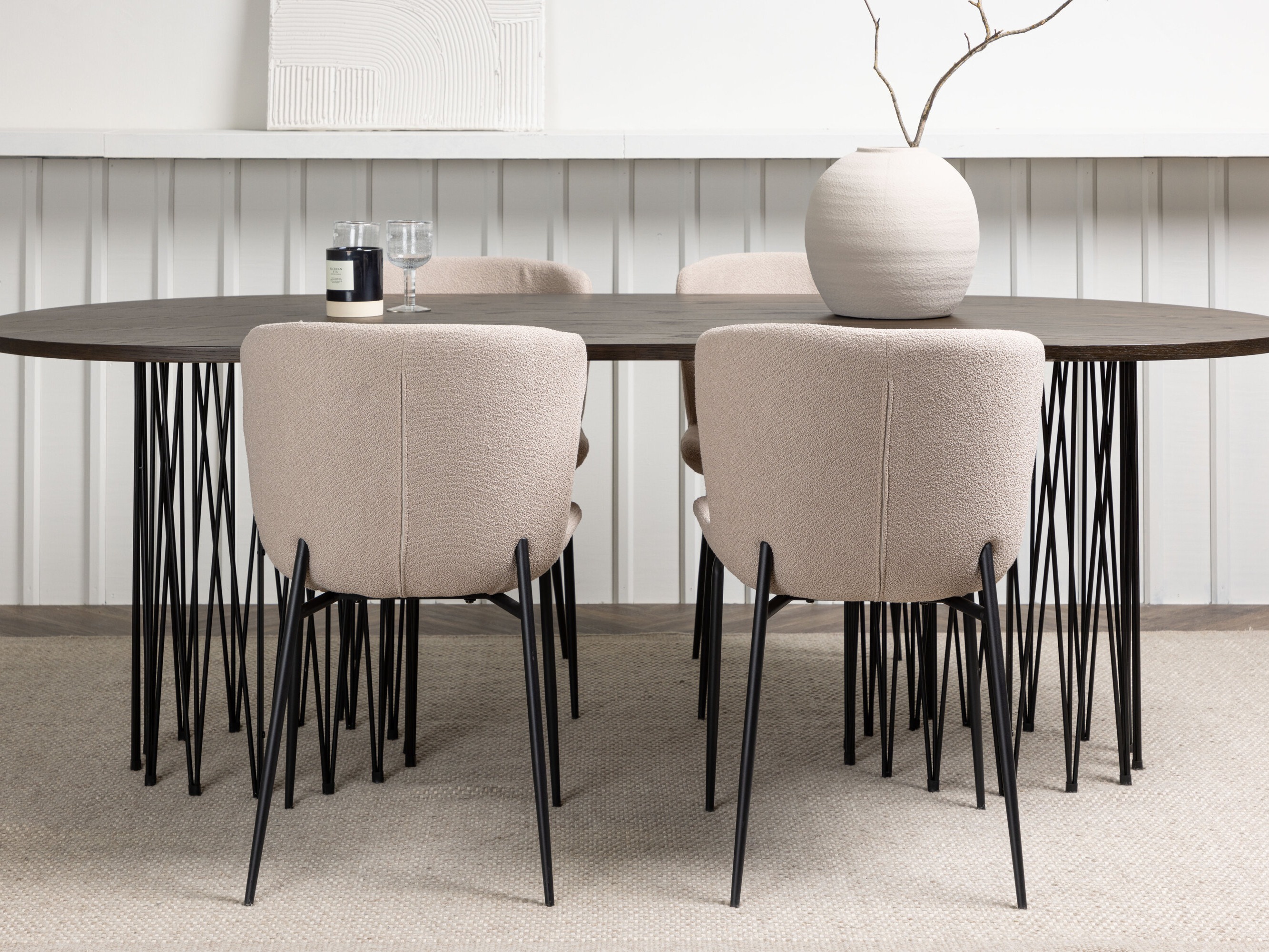 Маса и столове за трапезария Dallas 5065 (Бежов)