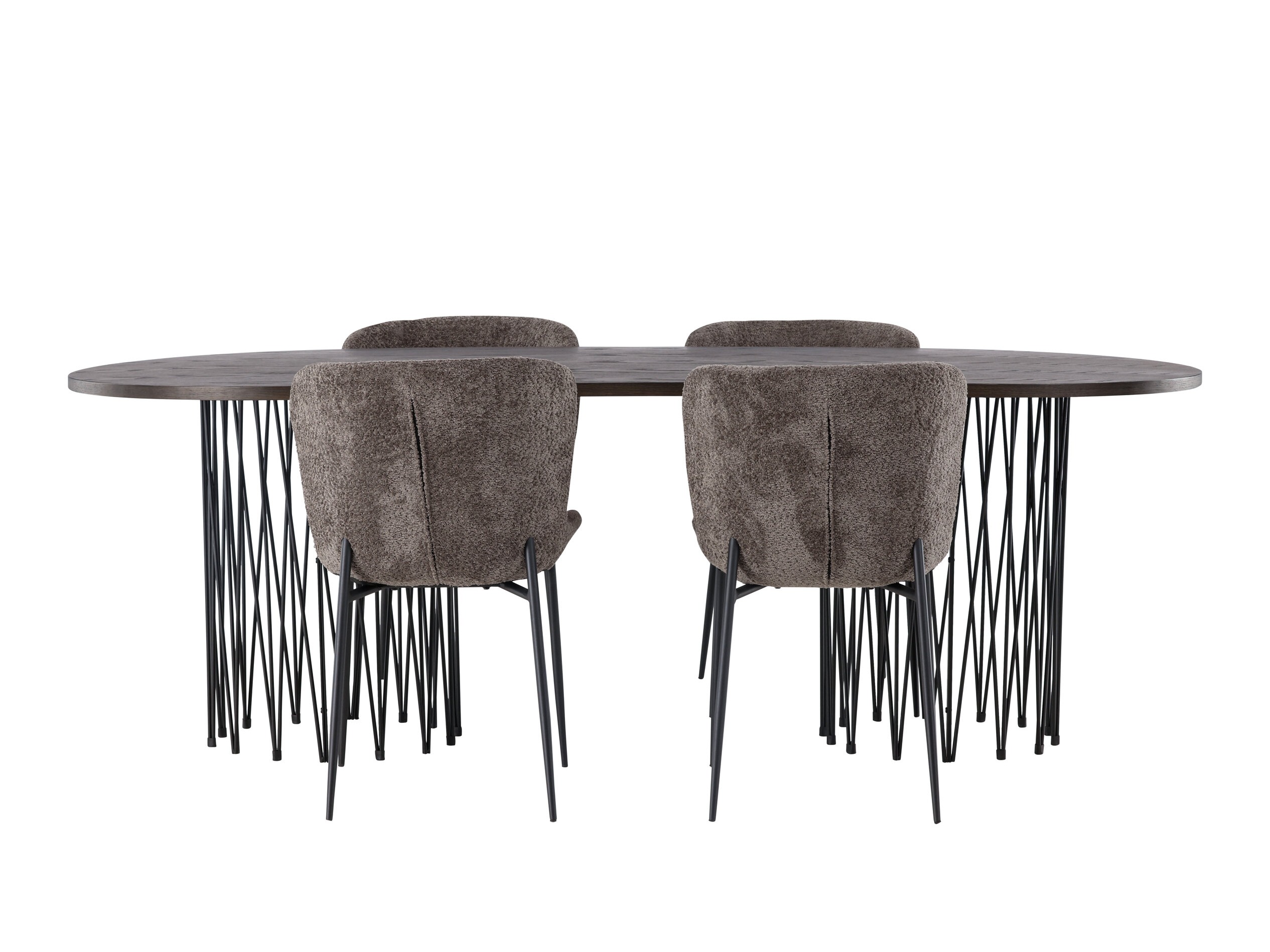 Маса и столове за трапезария Dallas 5065 (Кафяв)