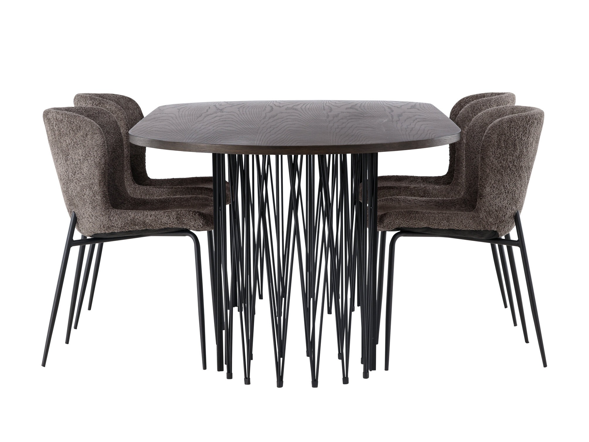 Маса и столове за трапезария Dallas 5065 (Кафяв)