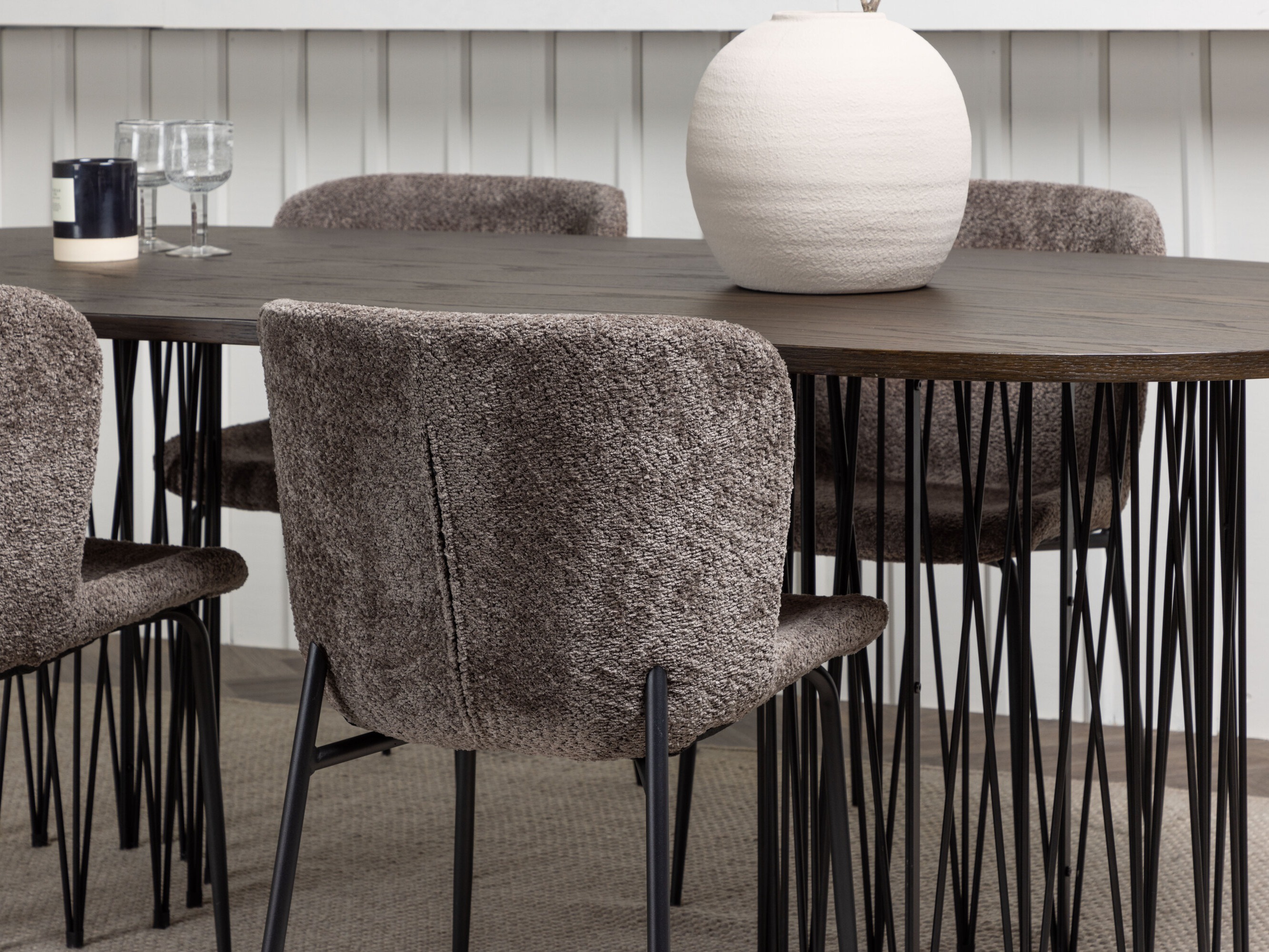 Маса и столове за трапезария Dallas 5065 (Кафяв)