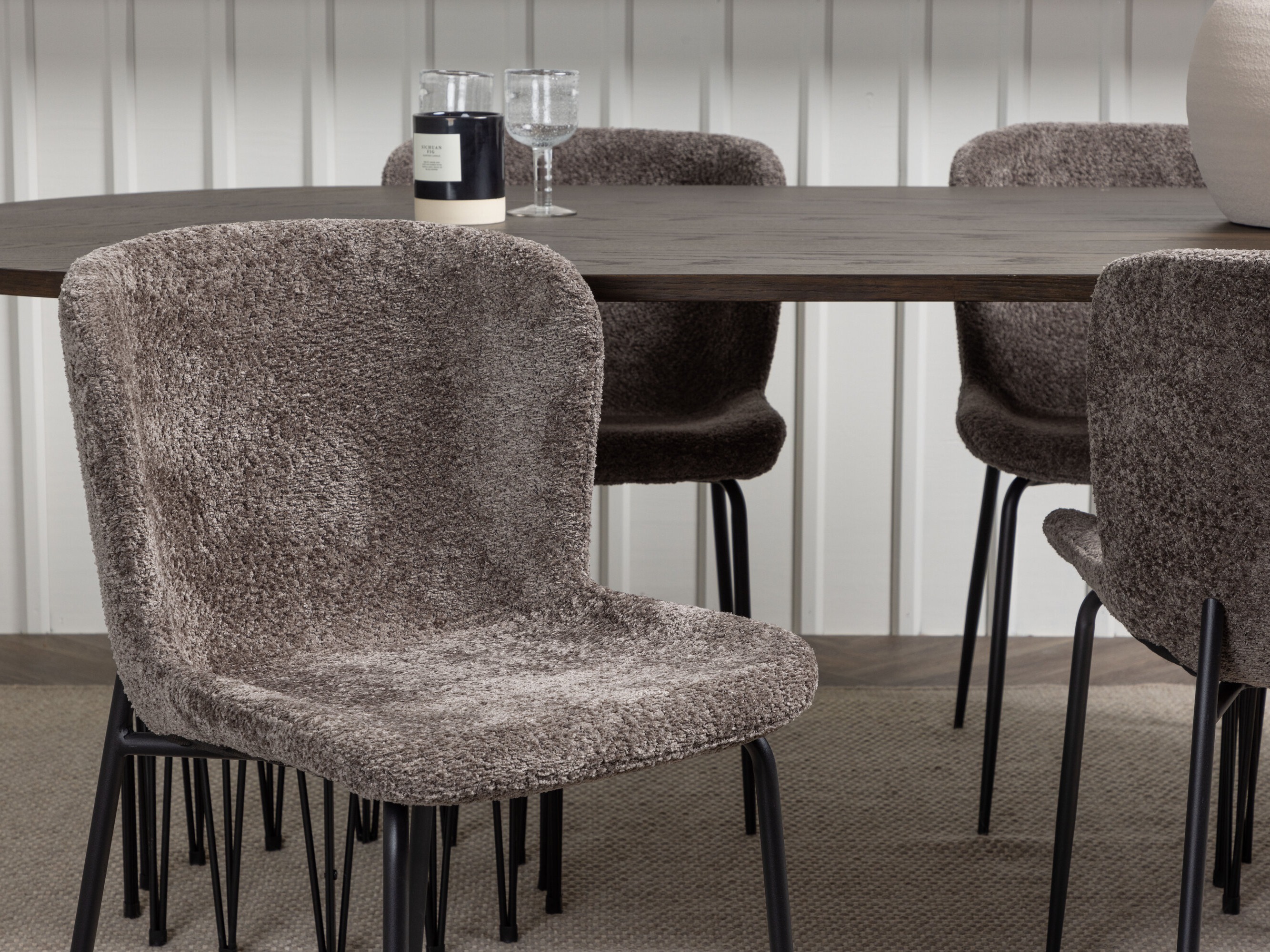 Маса и столове за трапезария Dallas 5065 (Кафяв)