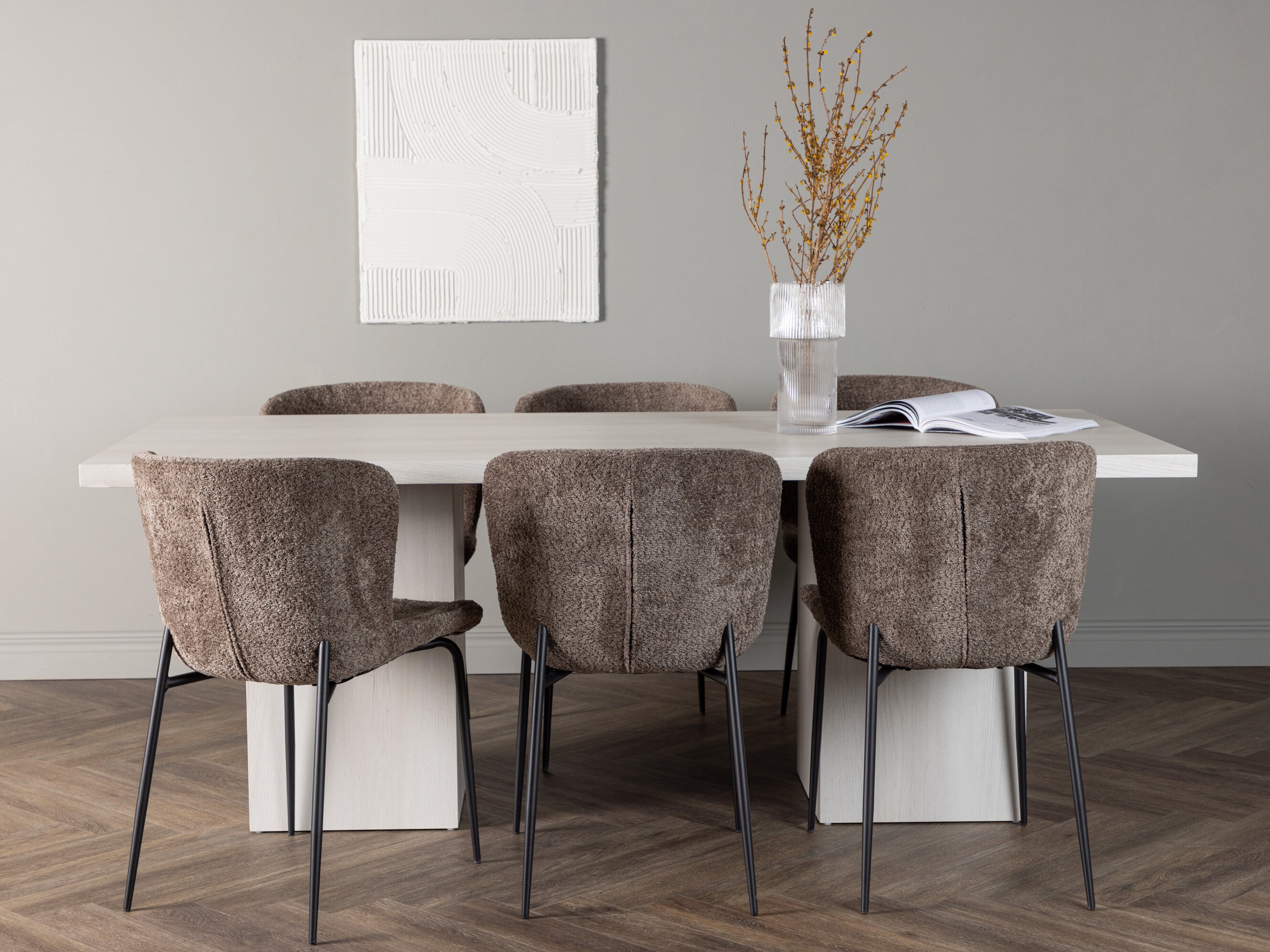 Маса и столове за трапезария Dallas 5080 (Кафяв)