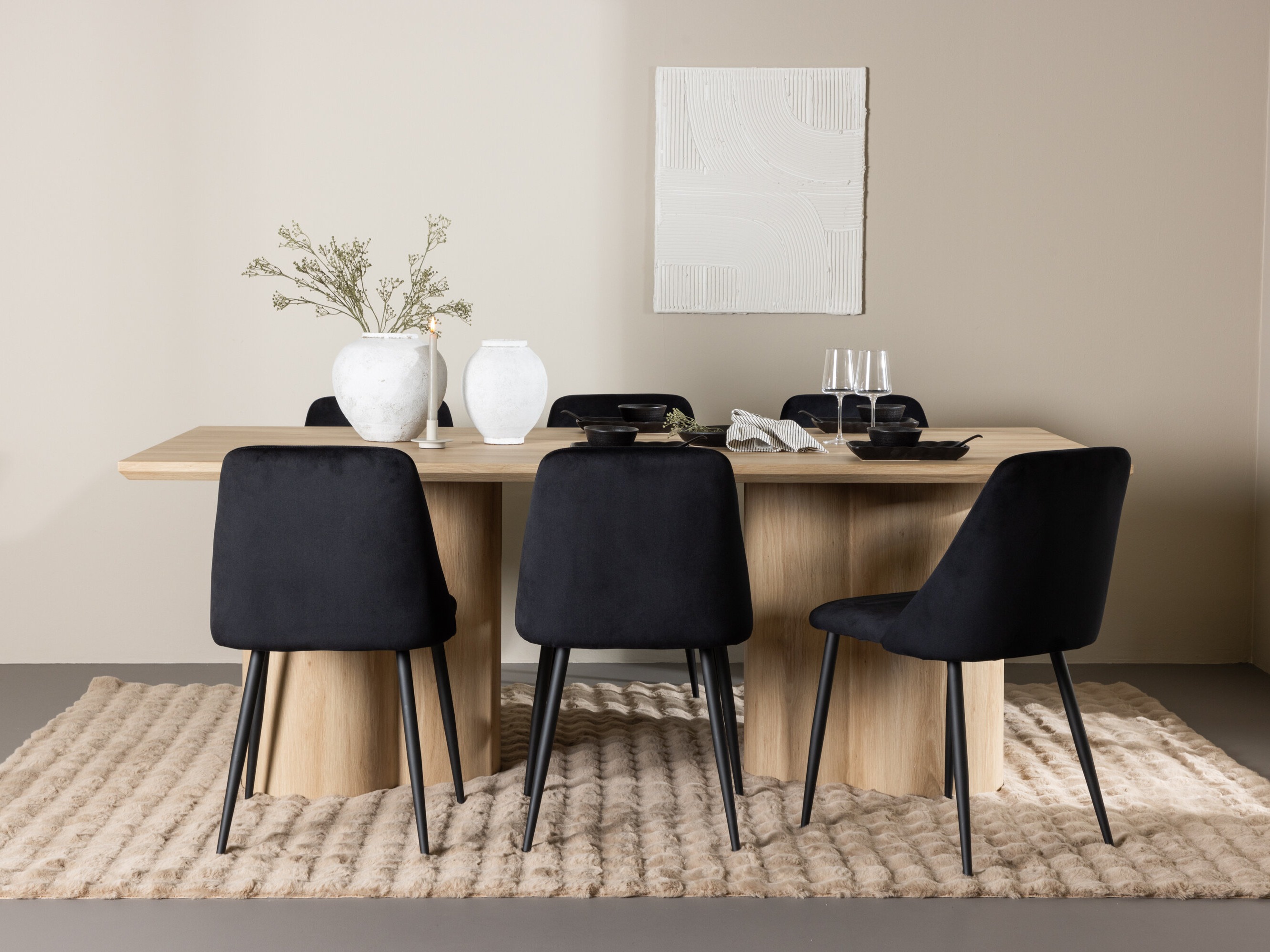 Маса и столове за трапезария Dallas 5182 (Ярък дърво)