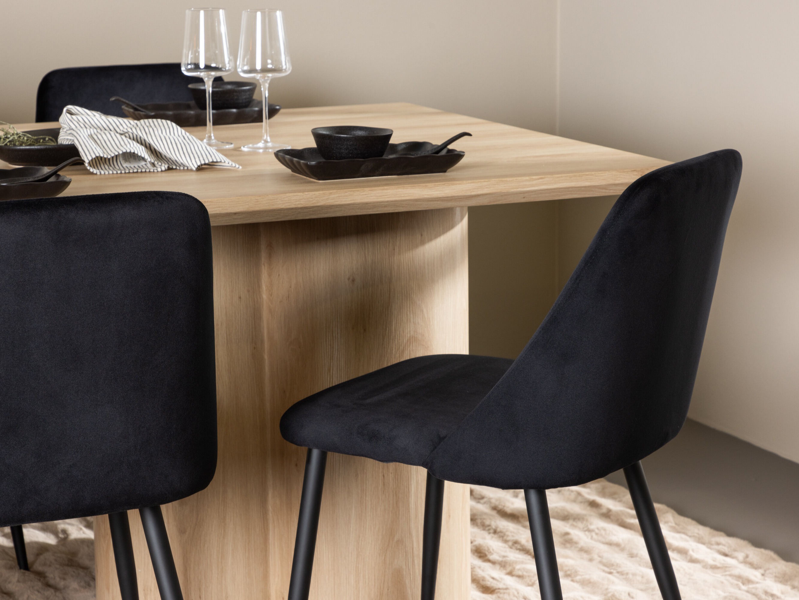 Маса и столове за трапезария Dallas 5182 (Ярък дърво)