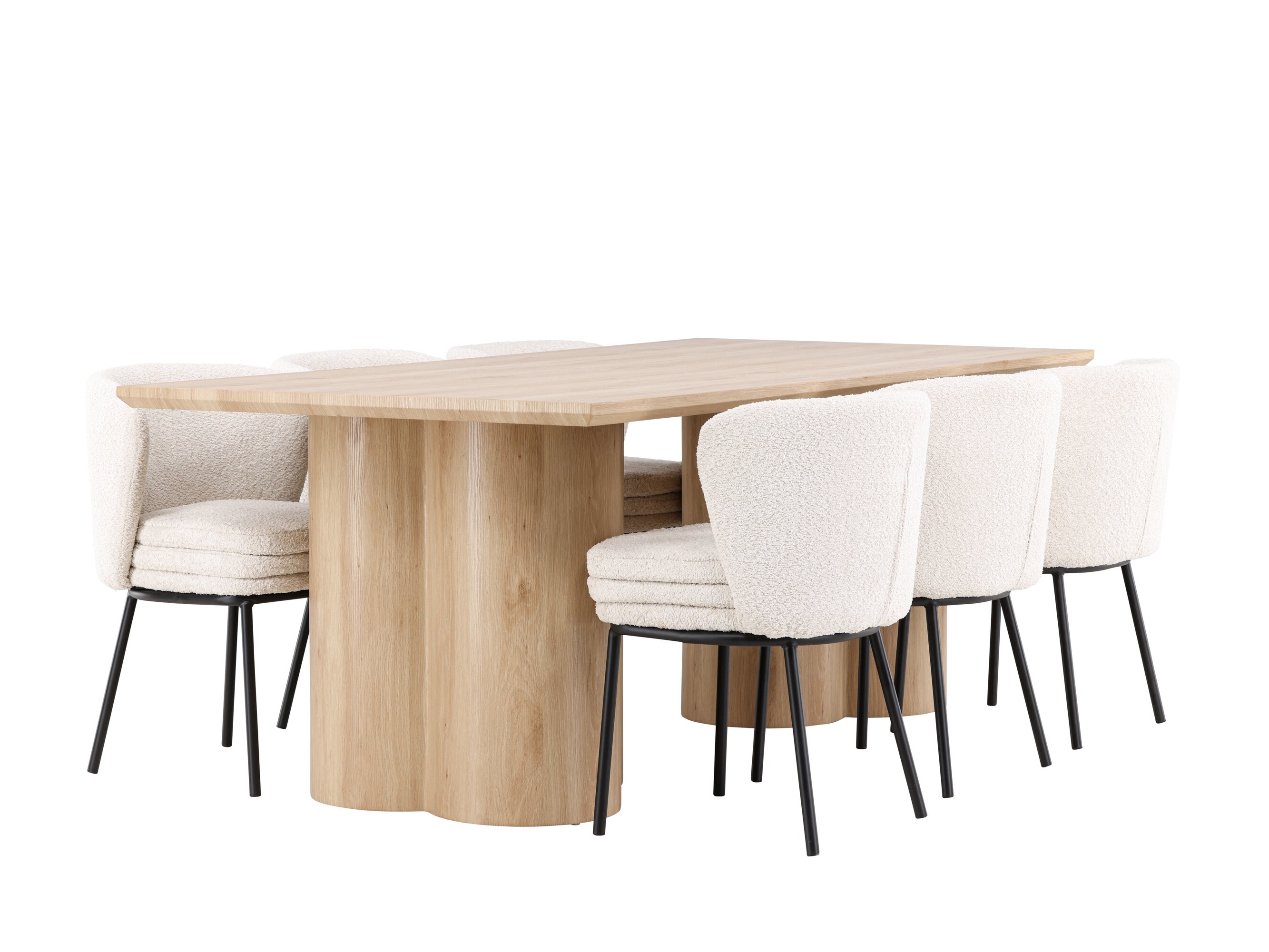 Маса и столове за трапезария Dallas 5176 (Ярък дърво)