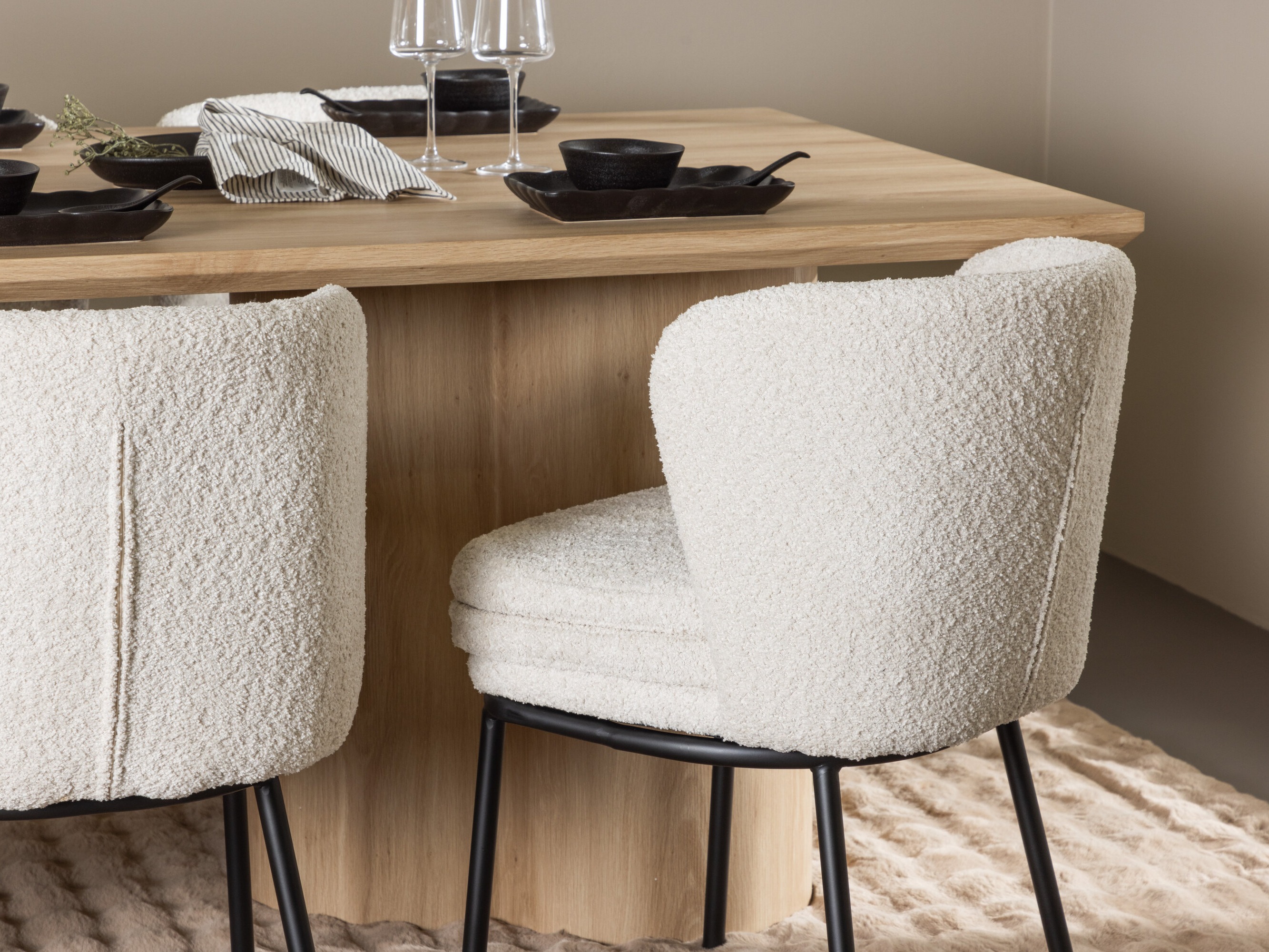 Маса и столове за трапезария Dallas 5176 (Ярък дърво)