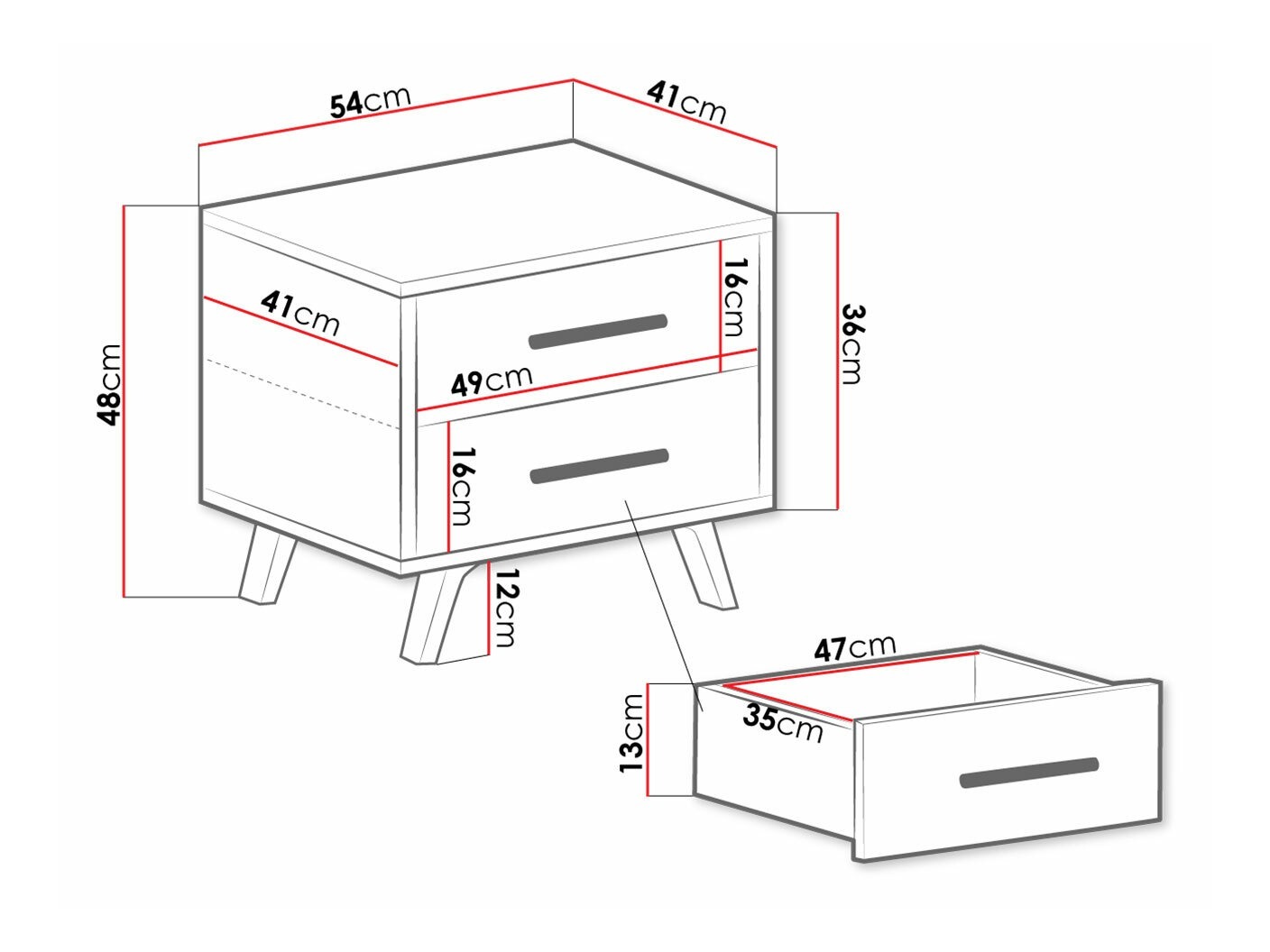 Нощно шкафче Dortivu 159 (Сонома дъб)