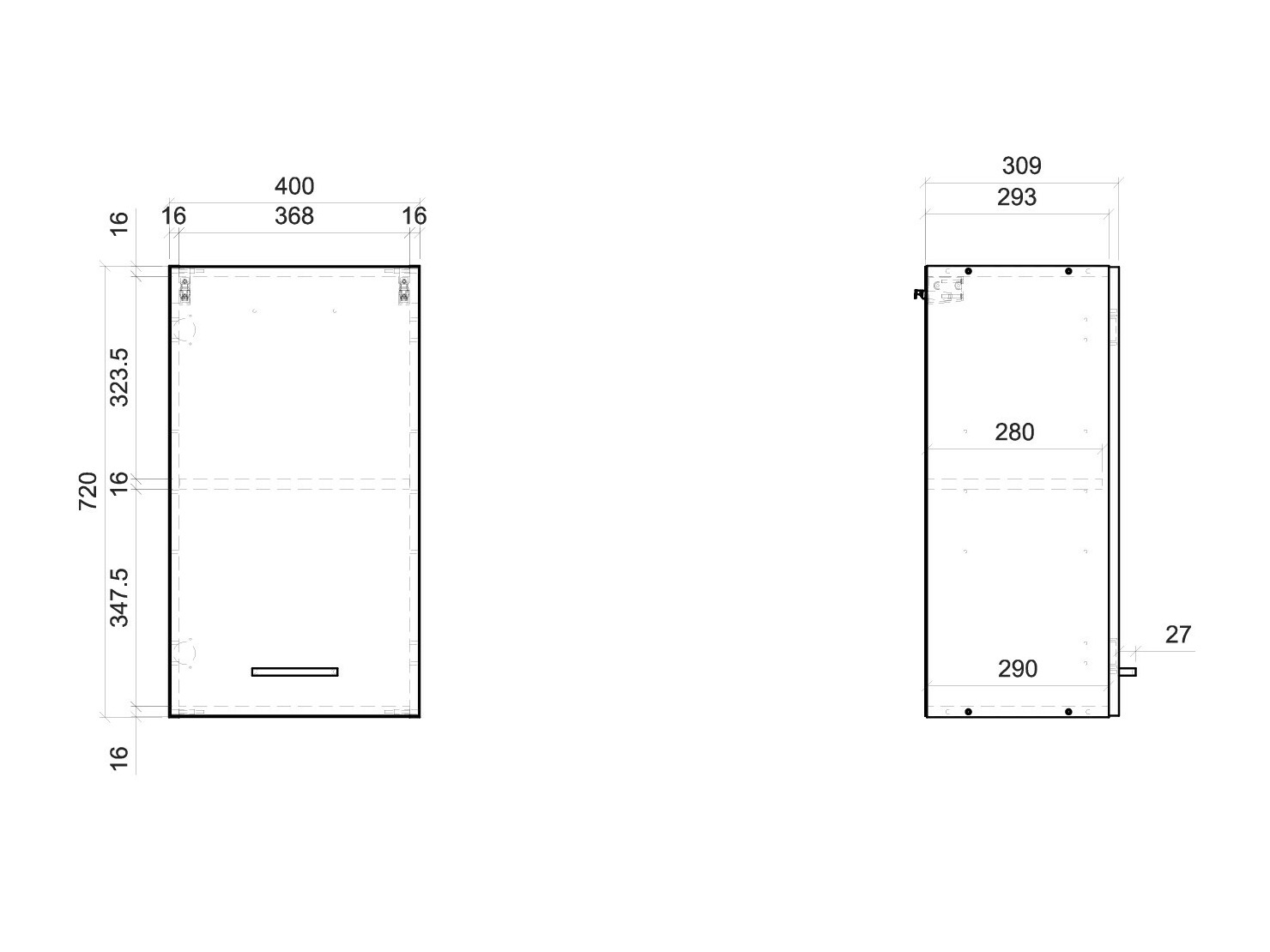 Модулен окачен шкаф Quti 114