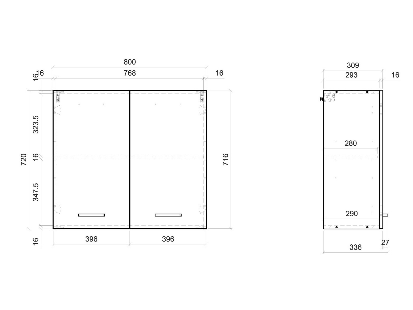 Модулен окачен шкаф Quti 116