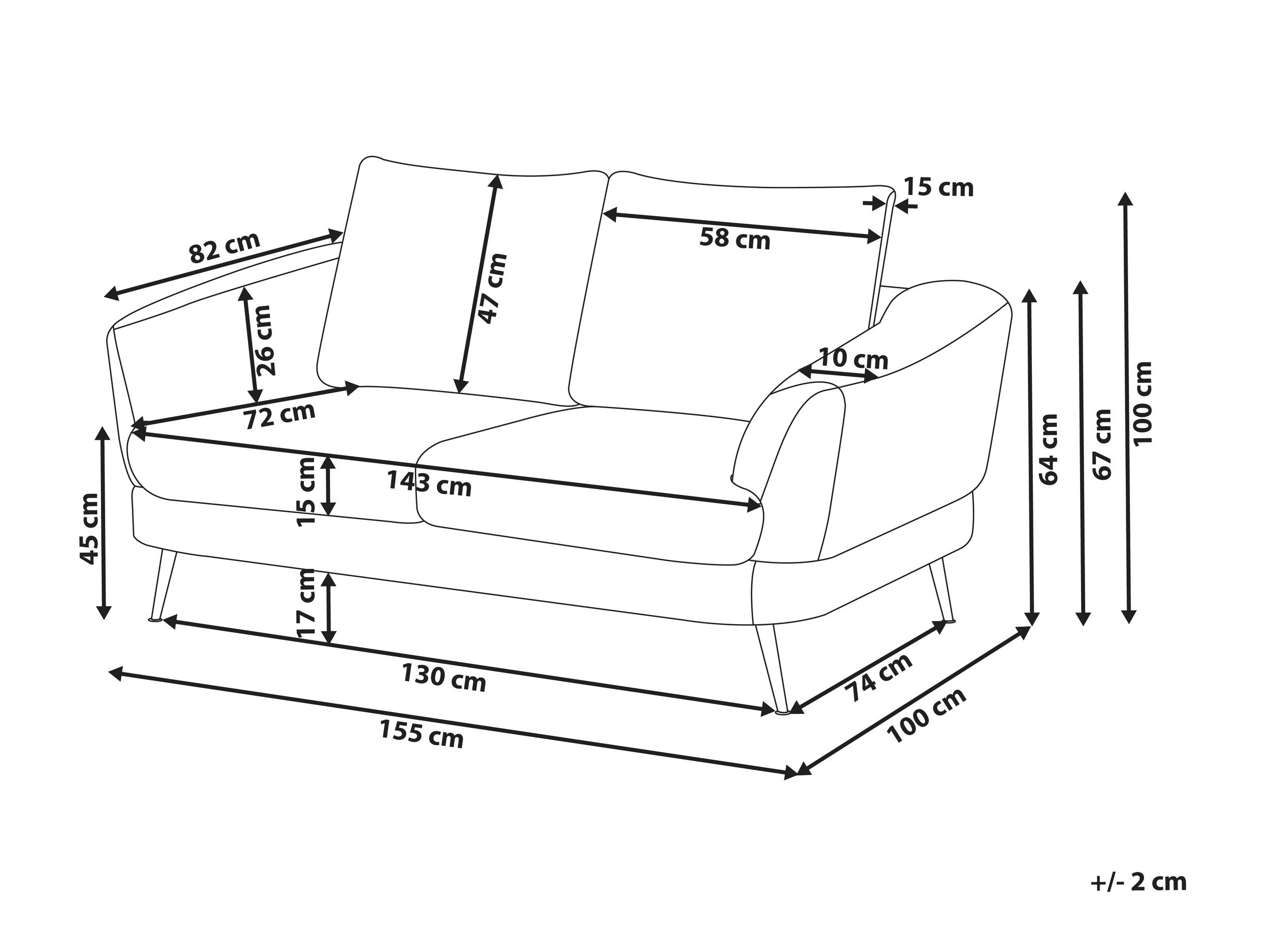 Диван Berwyn 2900 (Бял)