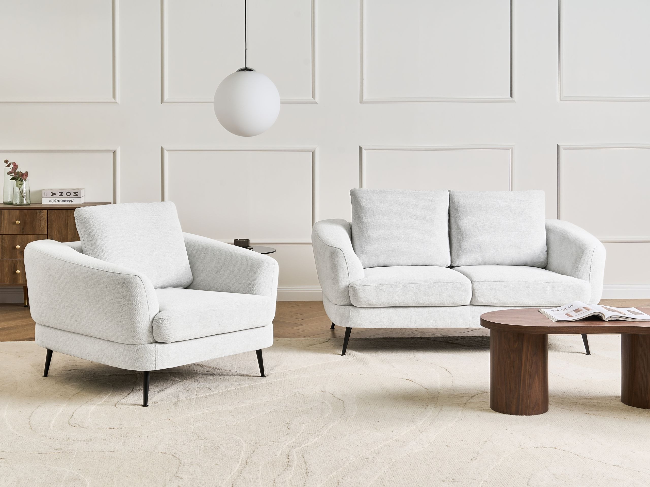 Комплект мека мебел Berwyn 2902 (Бял)