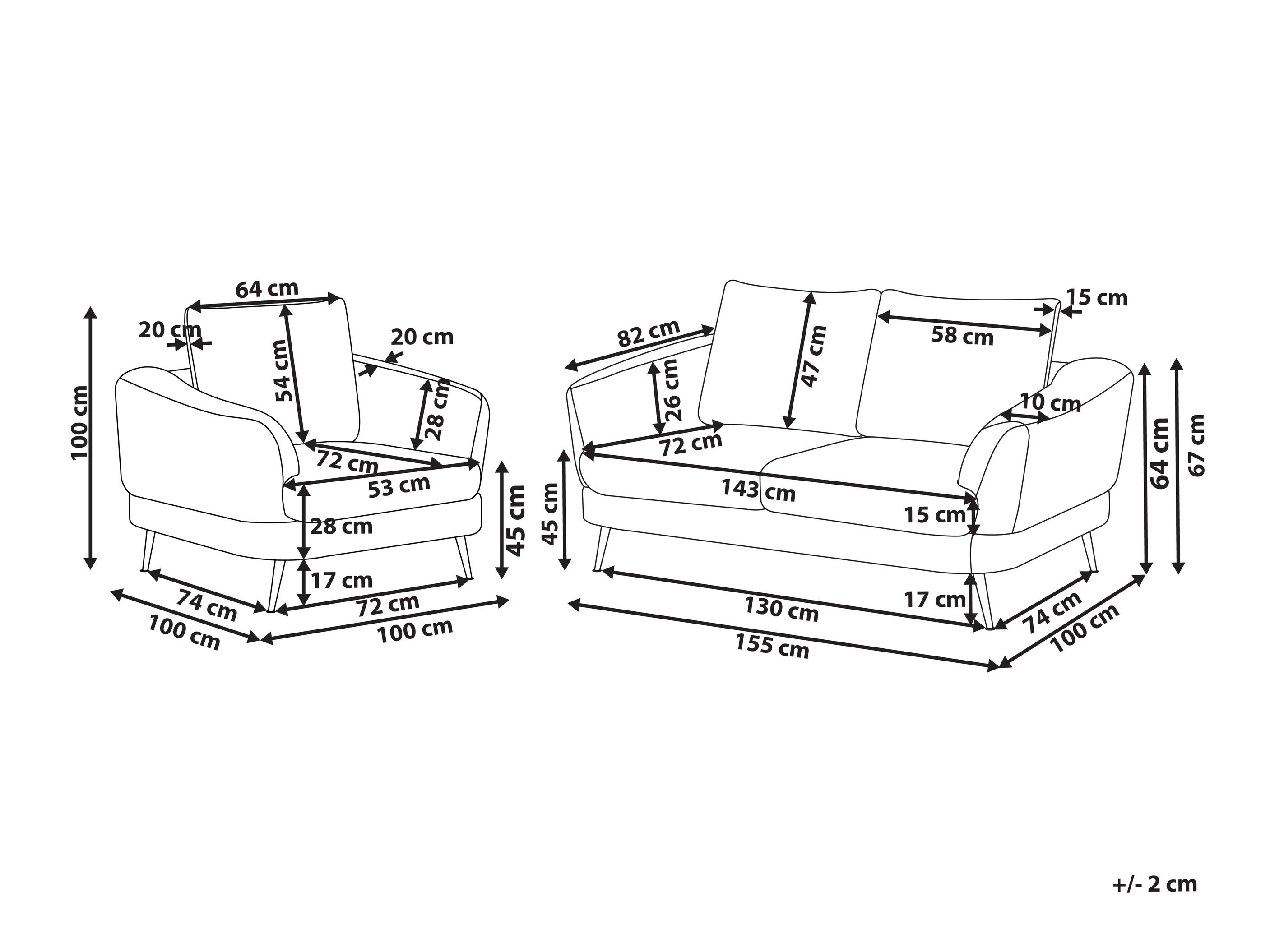 Комплект мека мебел Berwyn 2902 (Светло бежово)