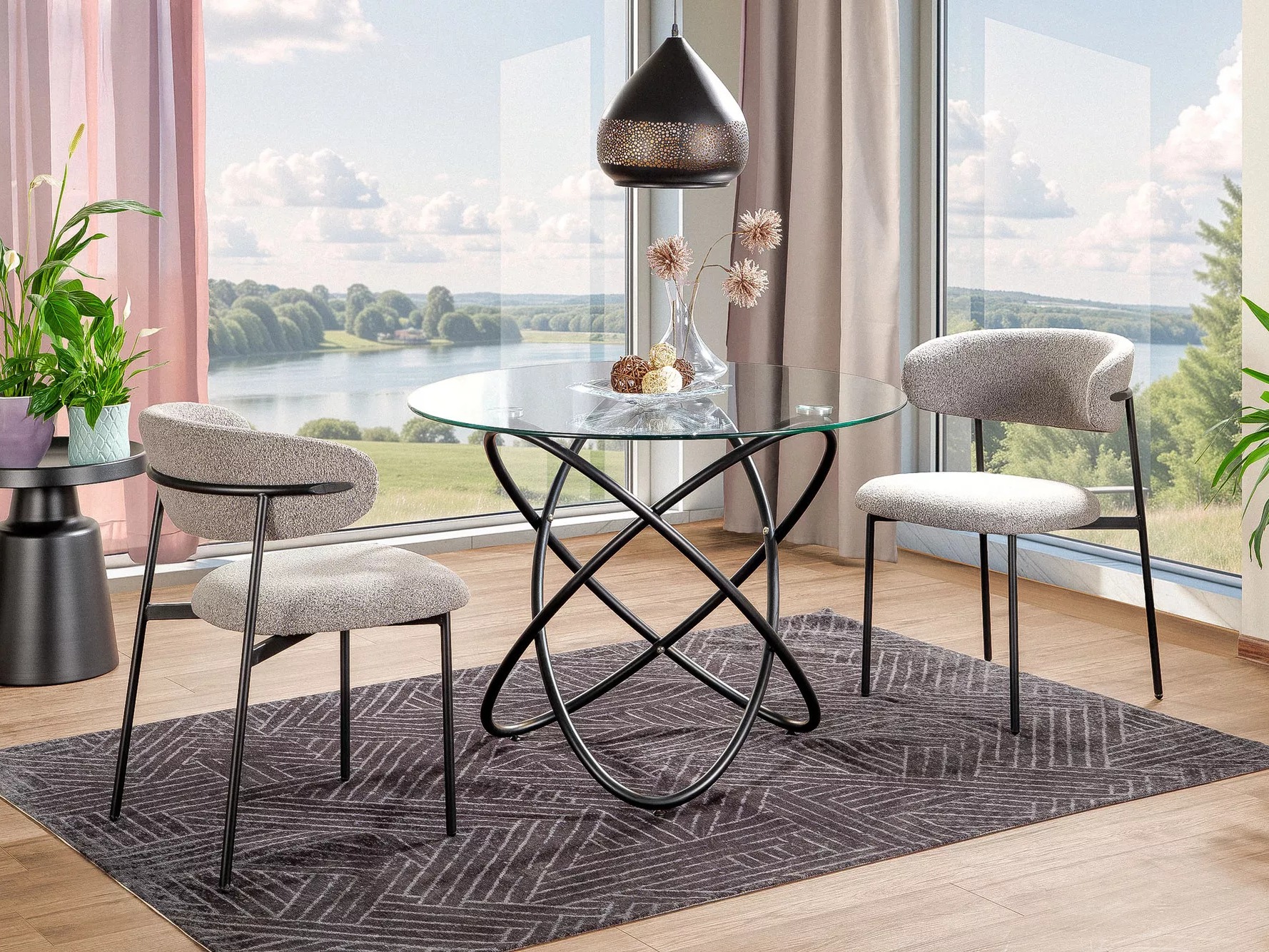 Маса Detroit 933 (Черен)