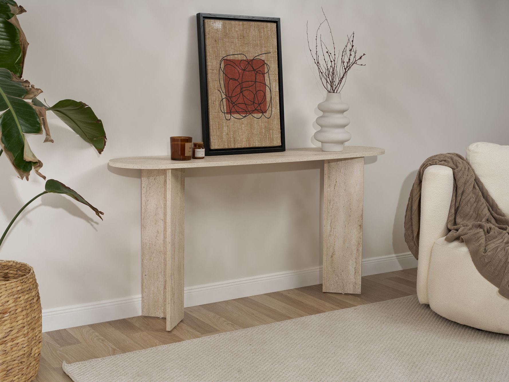 Конзолна маса Novato 133 (Лек травертин)