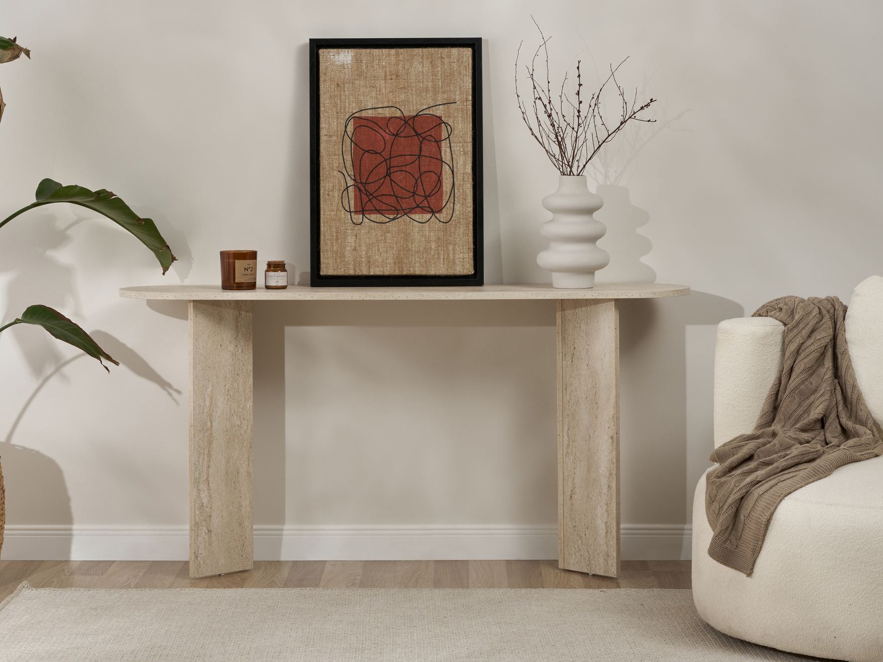 Конзолна маса Novato 133 (Лек травертин)