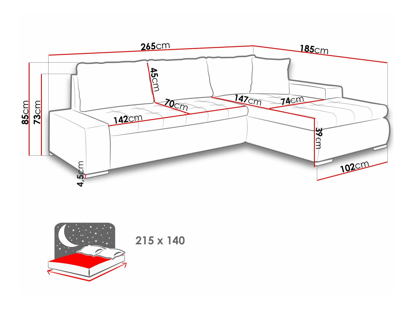 Ъглов диван Comfivo Nitor I (Lux 05 + Lux 06)