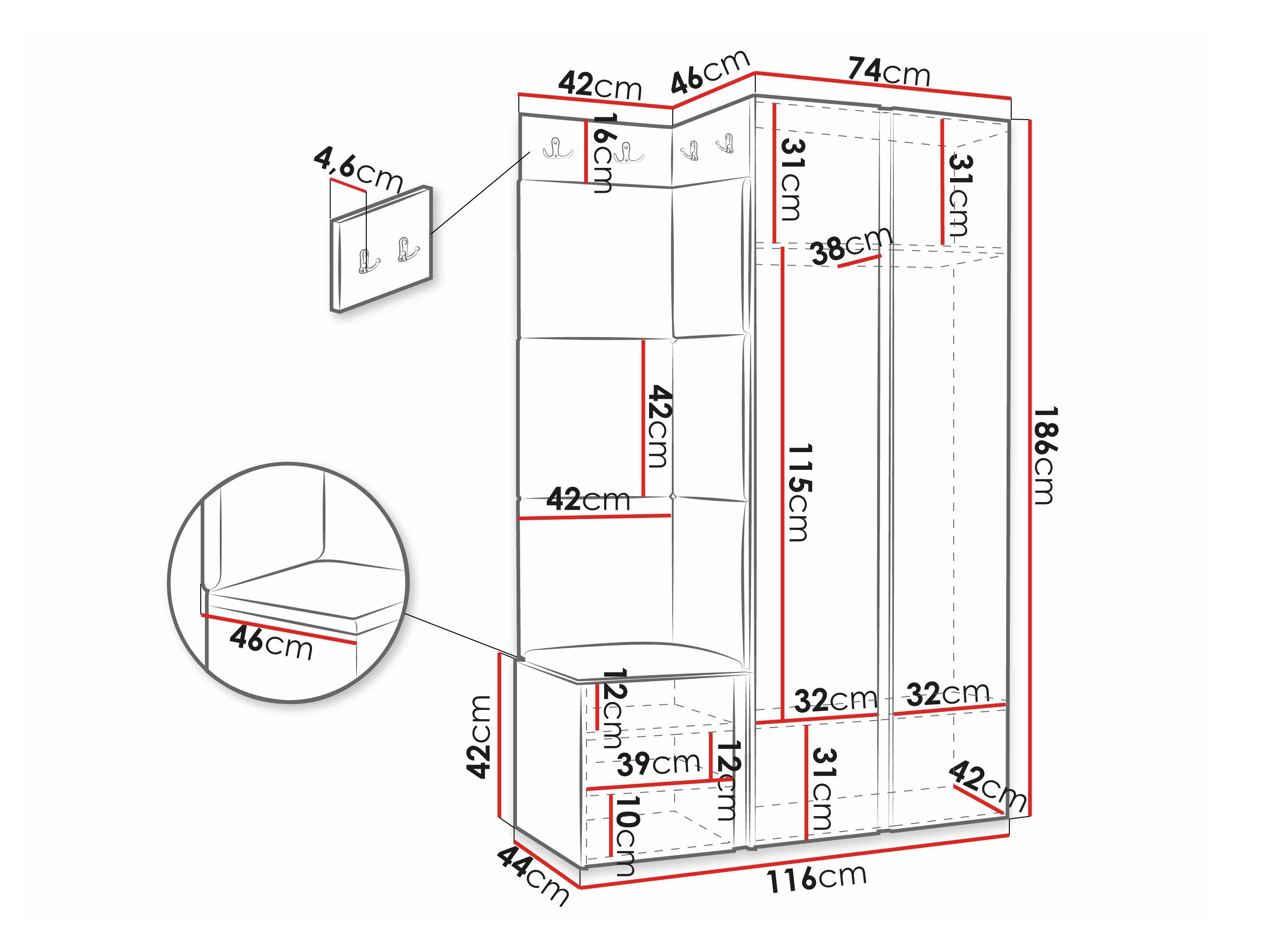 Комплект за антре Hartford 388 (Черен)