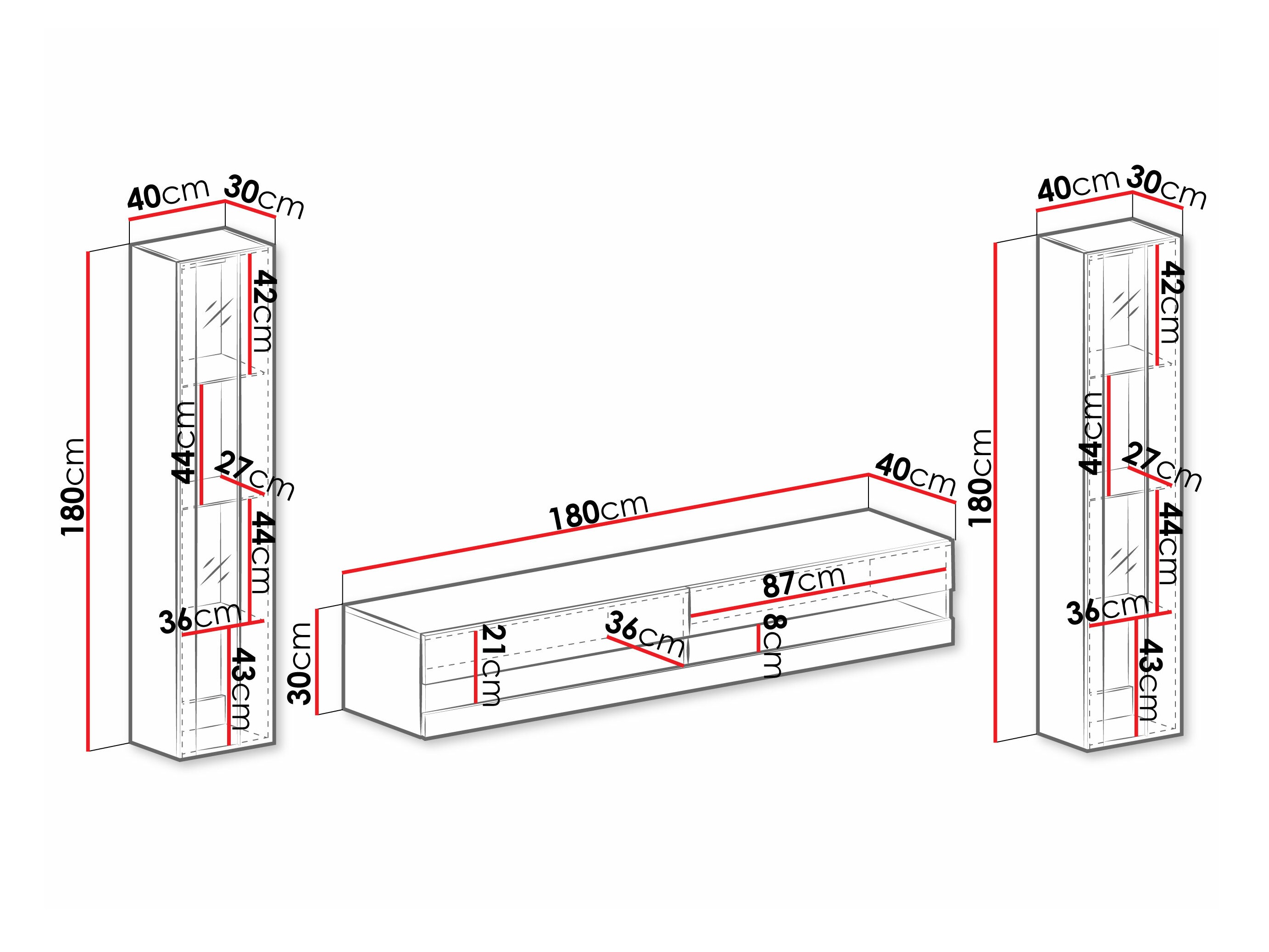 Комплект за хол Venenou 112 (Бял + Бял гланц)