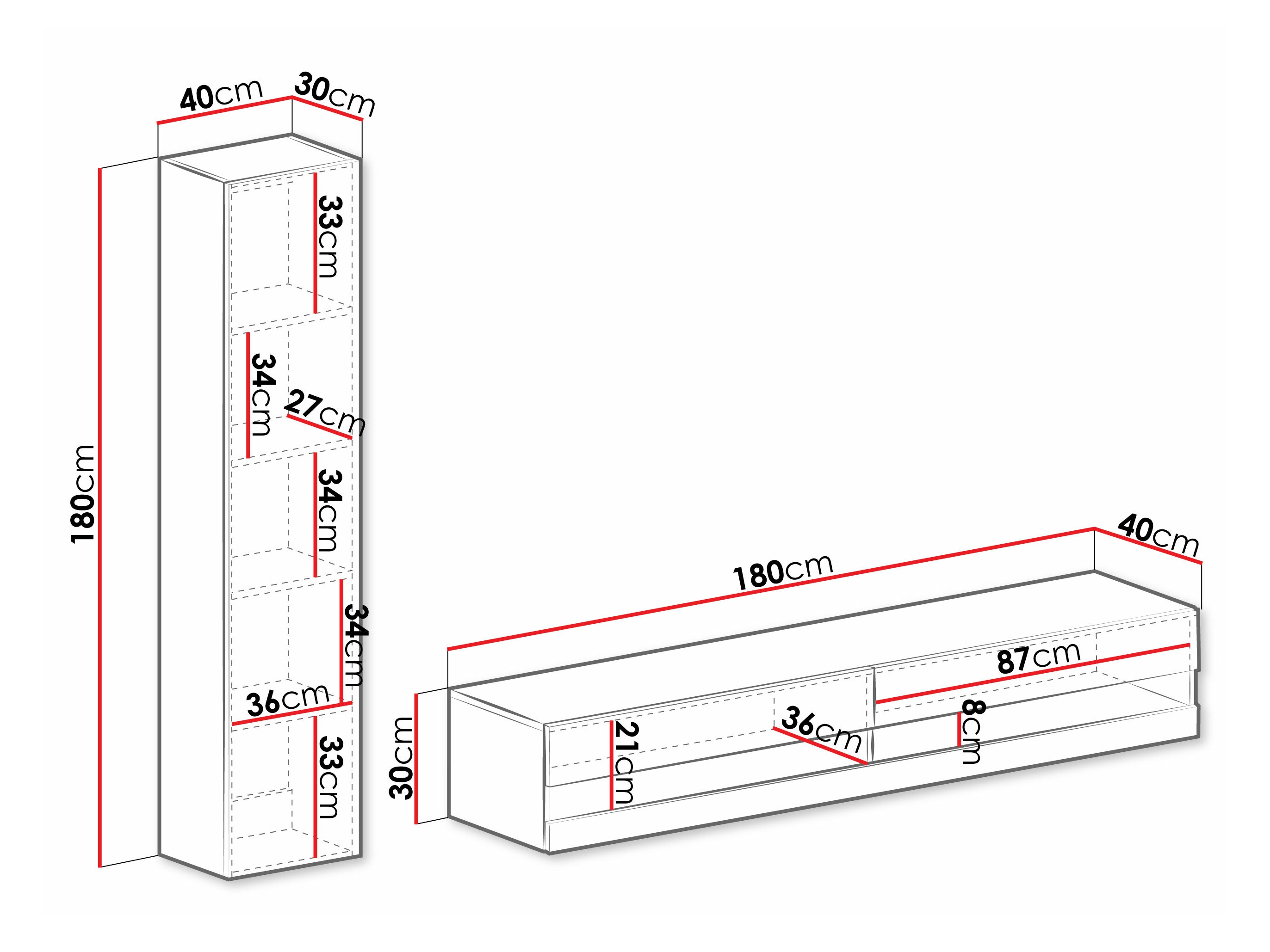 Комплект за хол Venenou 114 (Черен + Черен гланц)