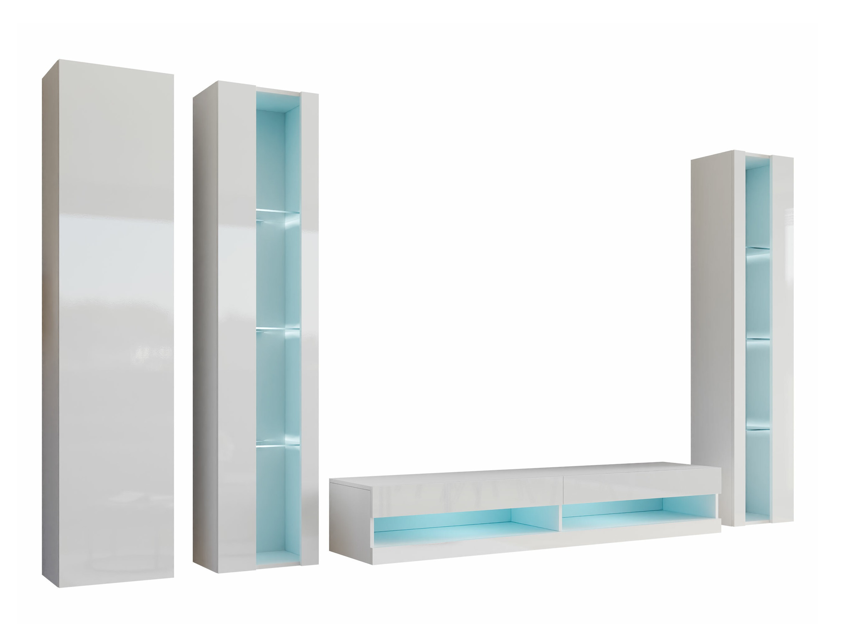 Комплект за хол Venenou 116 (Бял + Бял гланц)