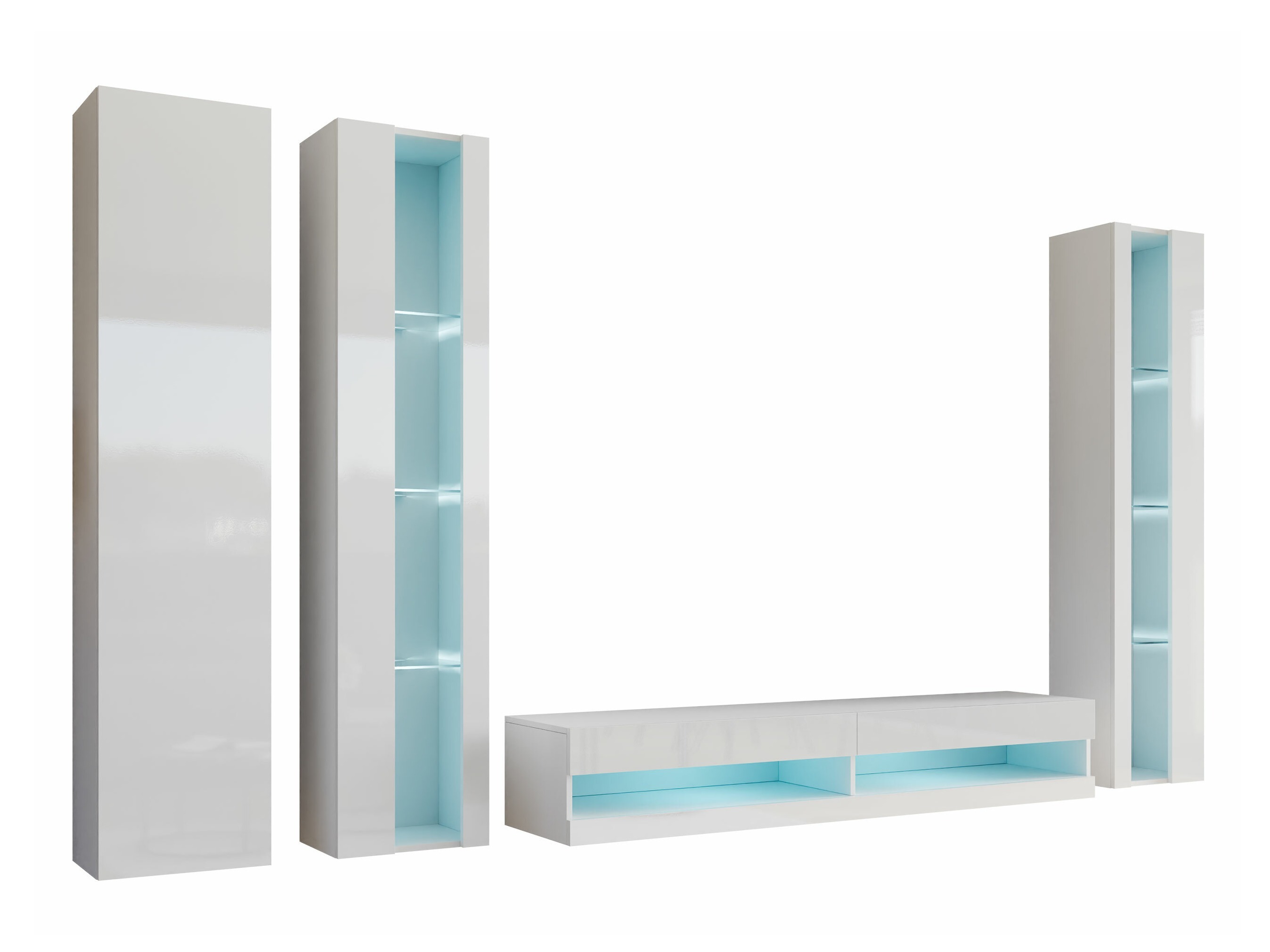 Комплект за хол Venenou 116 (Бял + Бял гланц)