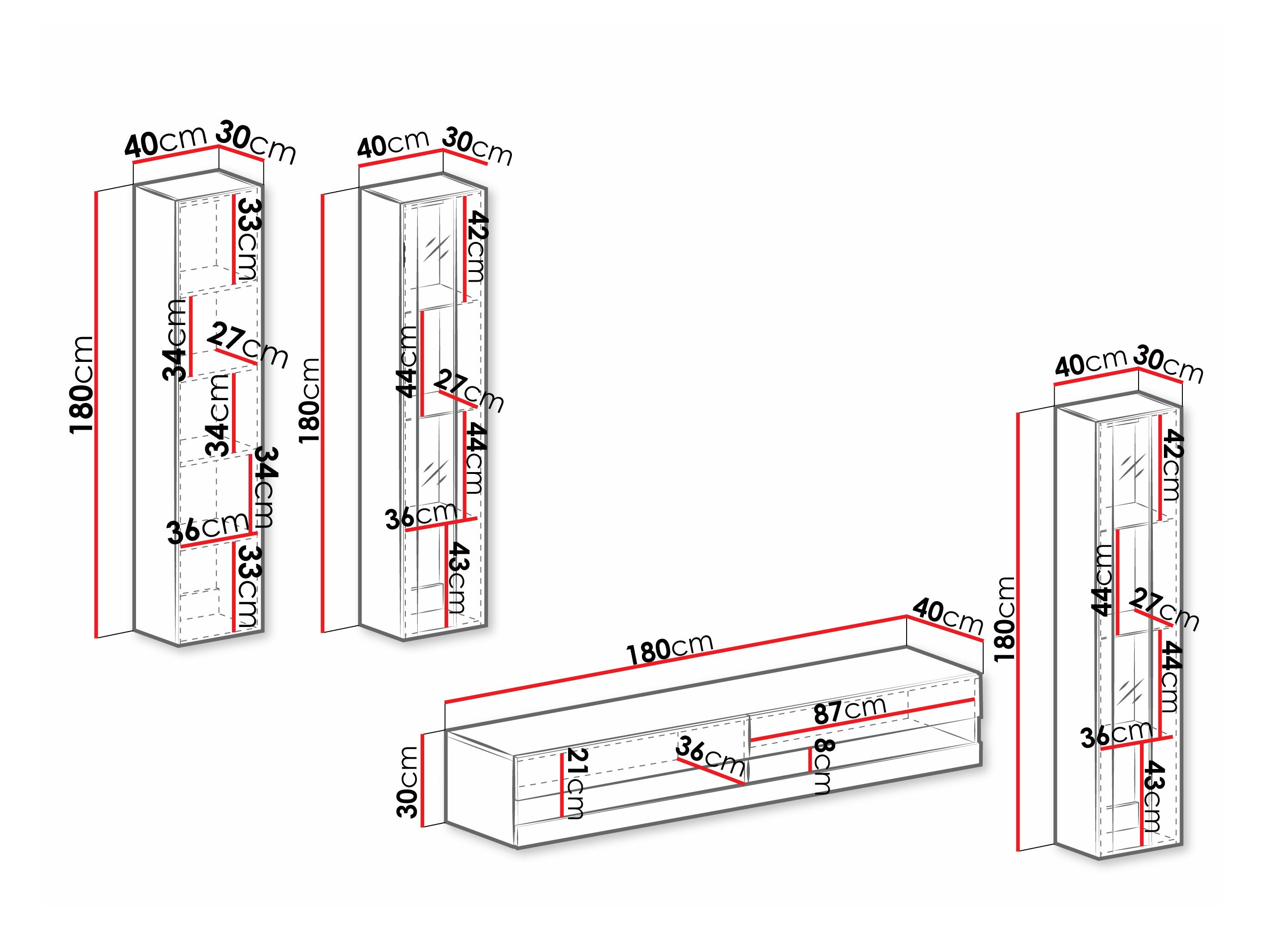Комплект за хол Vilrin VII (Бял + Бял гланц)