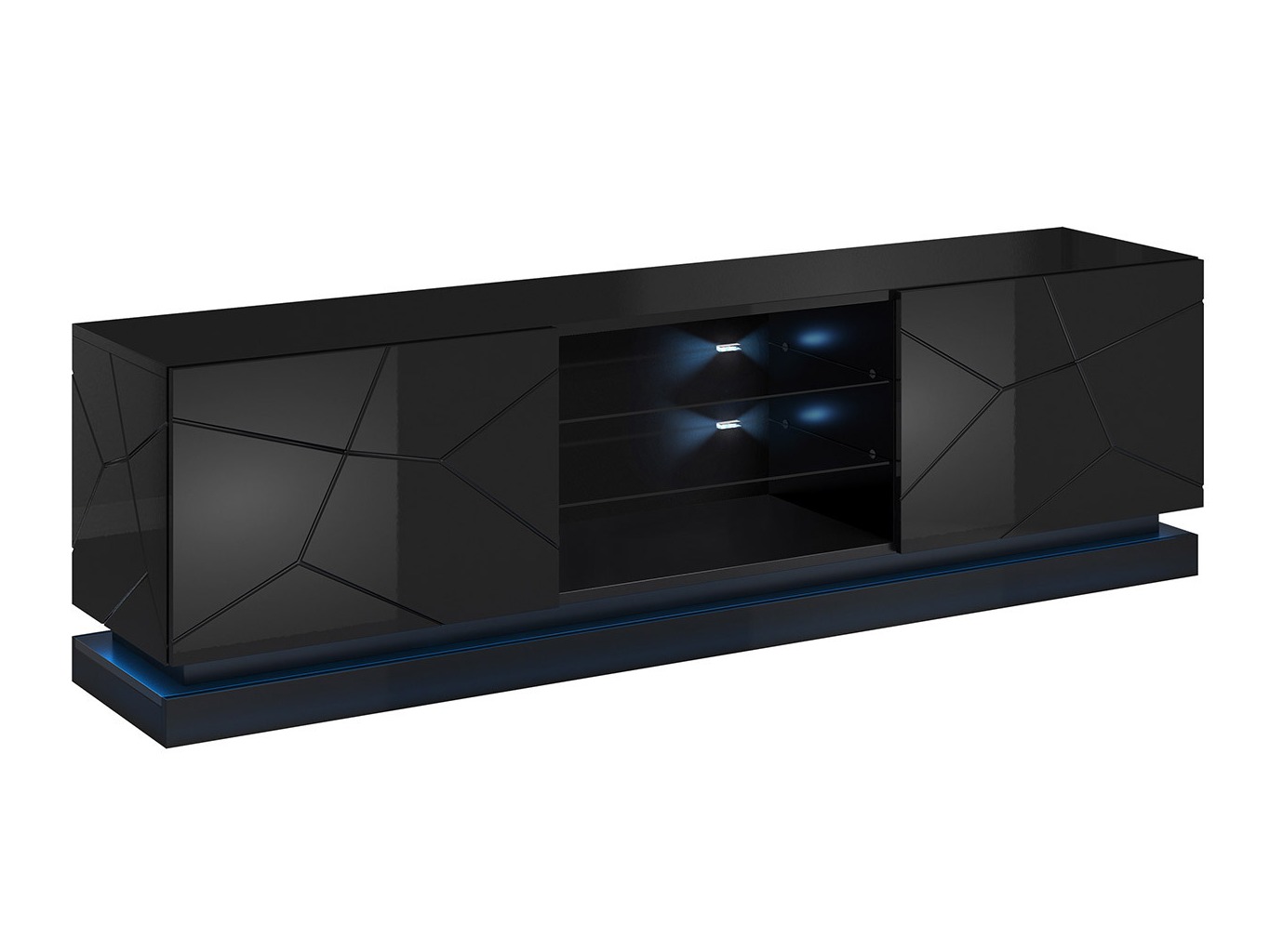 ТВ шкаф Linar I (Черен + Черен гланц)