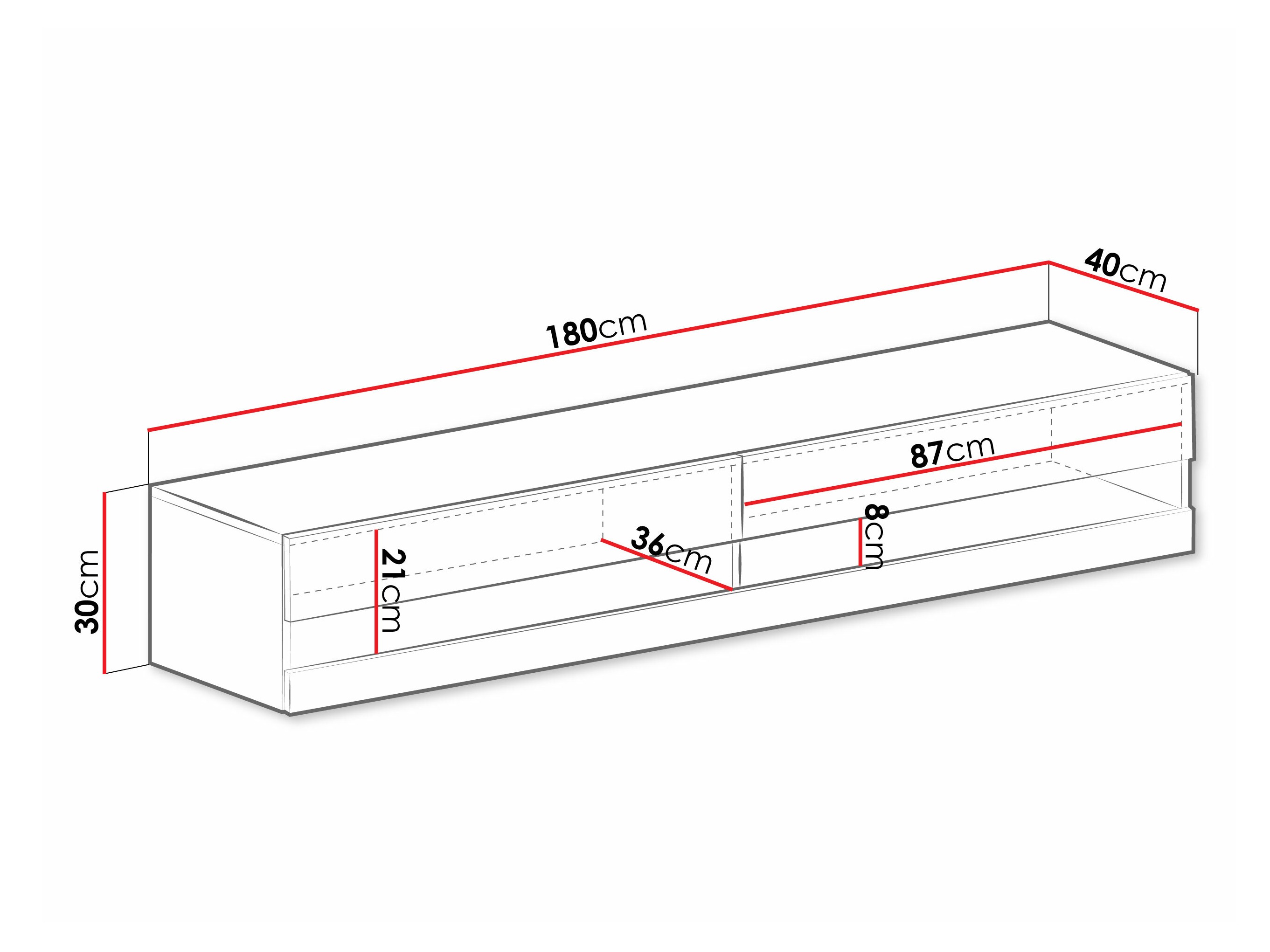 ТВ шкаф Venenou 120 (Бял + Бял гланц)