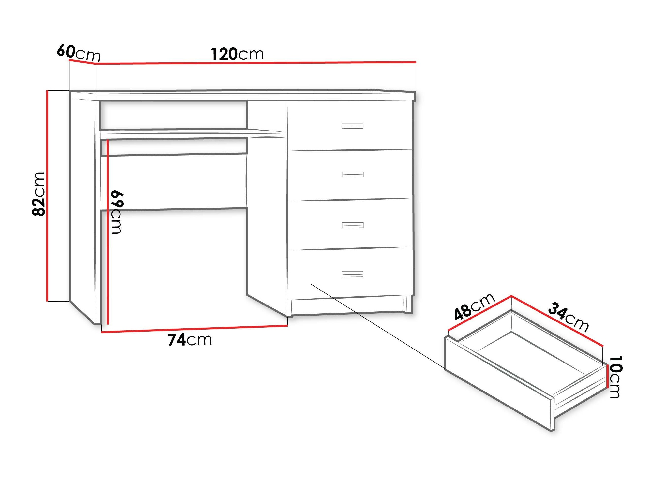 Офис бюро Serfeno 114 (Kraft Бял)