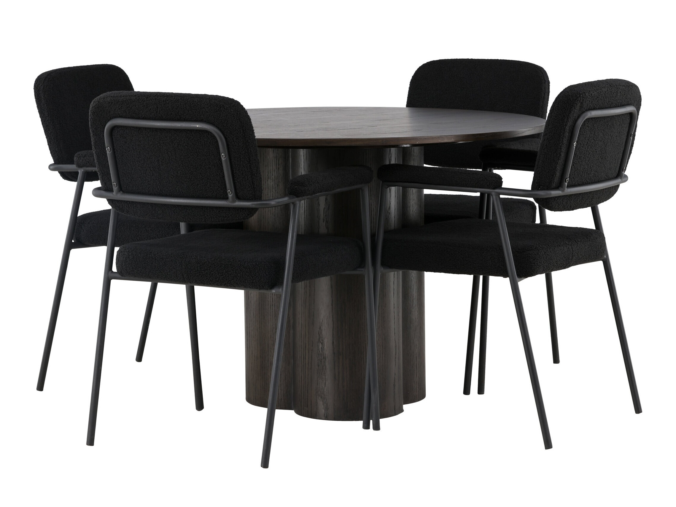 Маса и столове за трапезария Dallas 4358 (Кафяв)