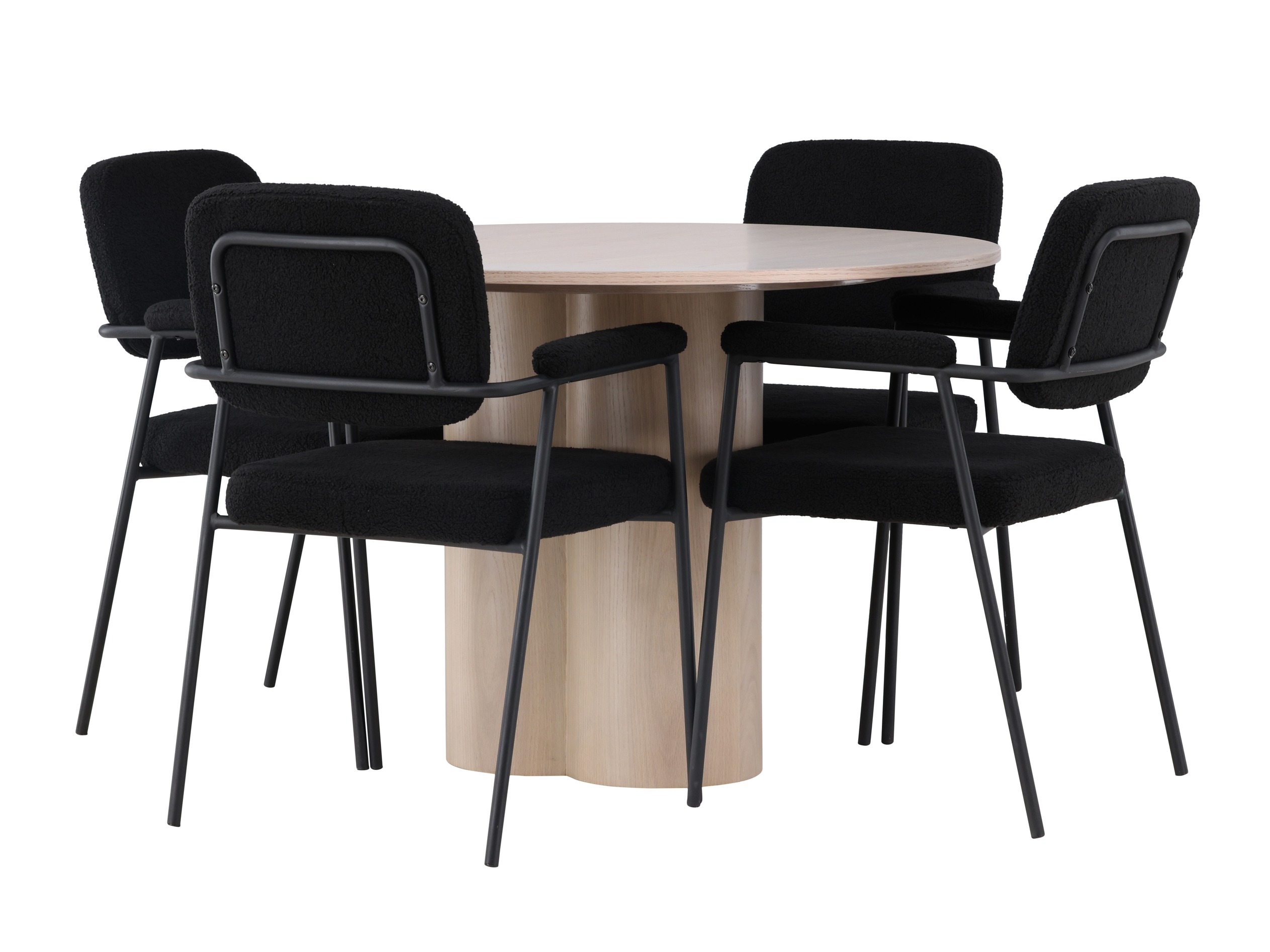 Маса и столове за трапезария Dallas 4358 (Ярък дърво)