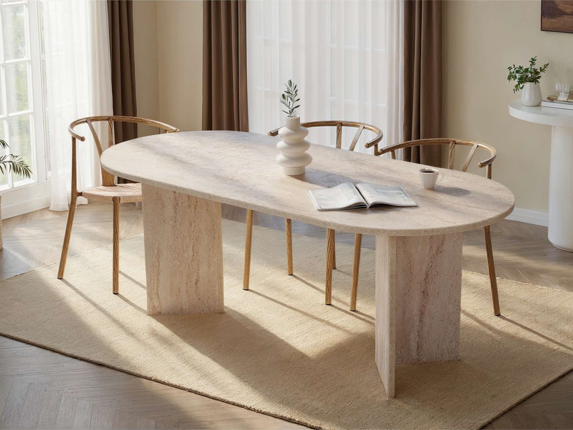 Маса Novato 138 (Лек травертин)