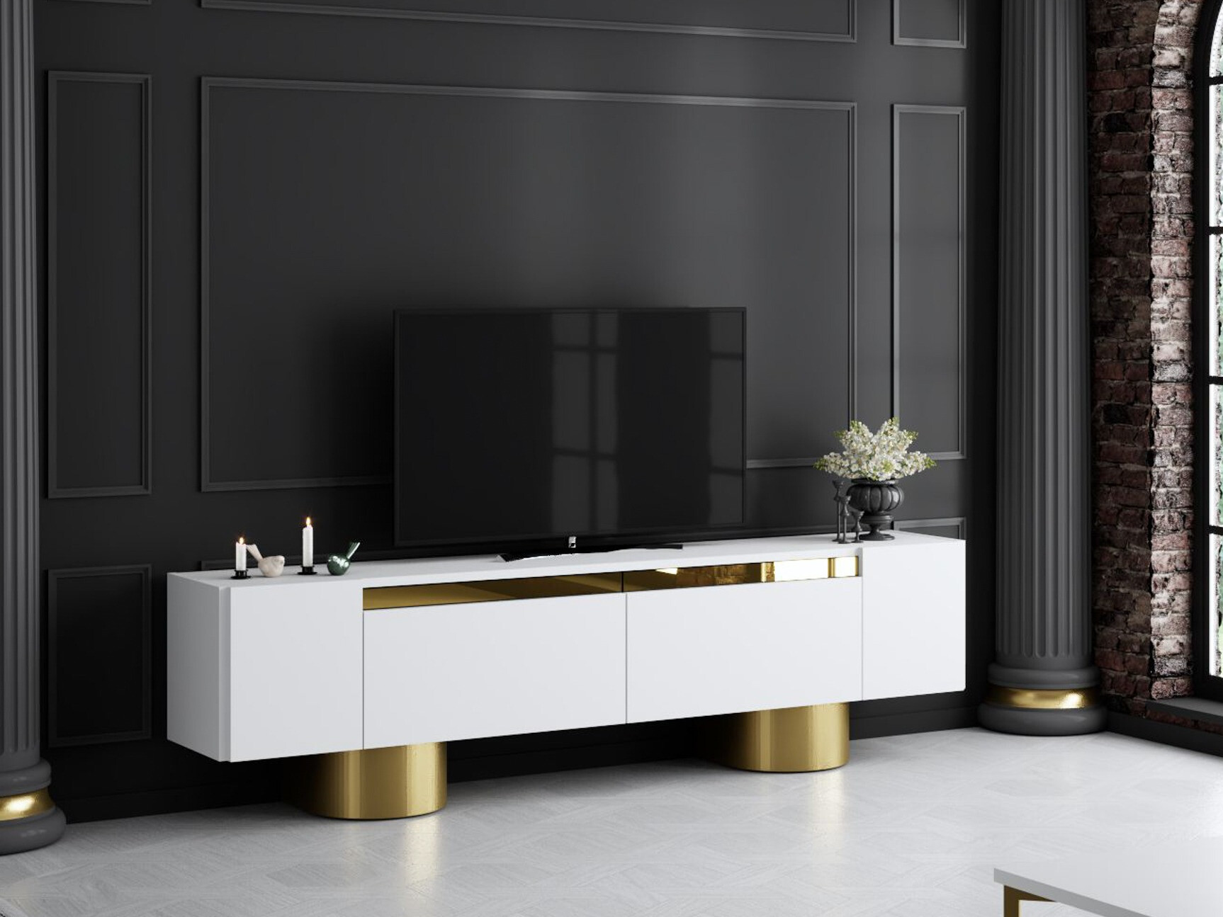 ТВ шкаф Kailua 2669 (Бял)