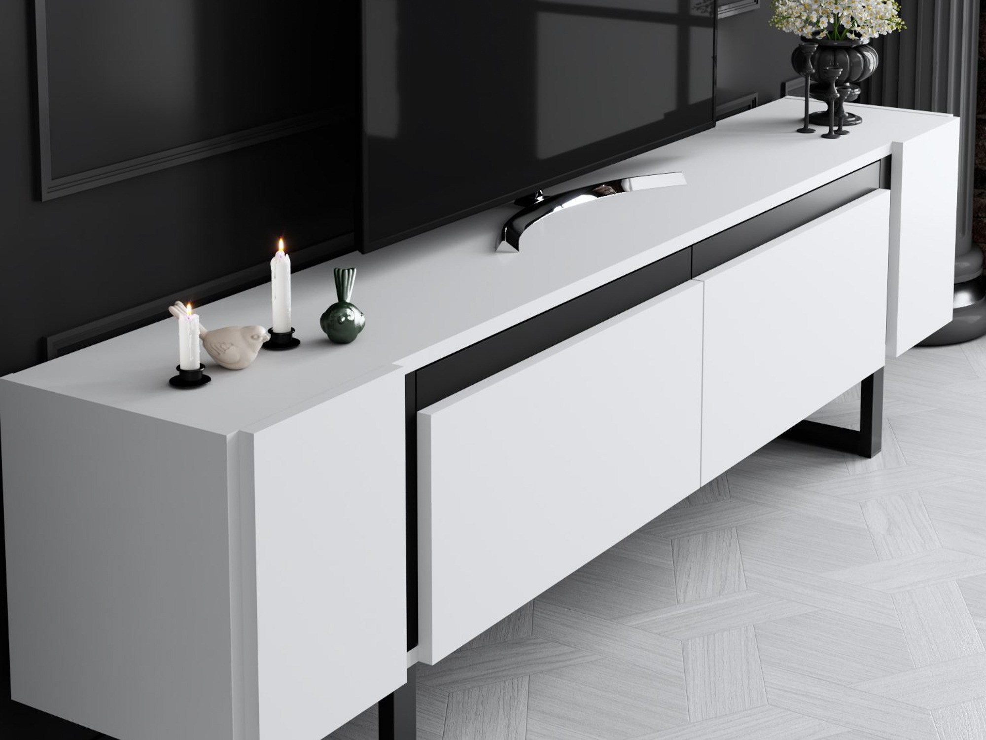 ТВ шкаф Kailua 2670 (Бял)