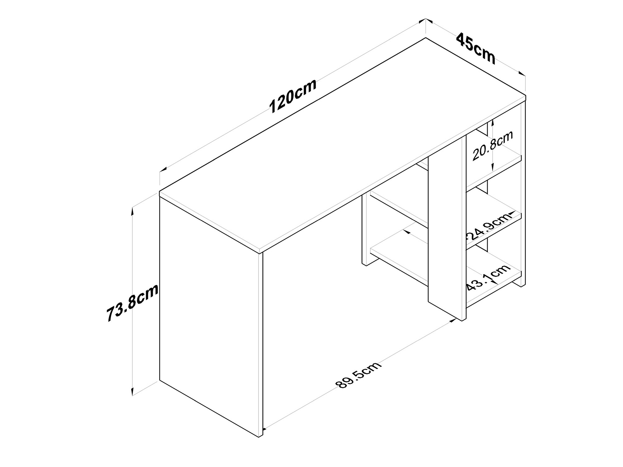 Офис бюро Catdelu 109 (Бял + Орех)