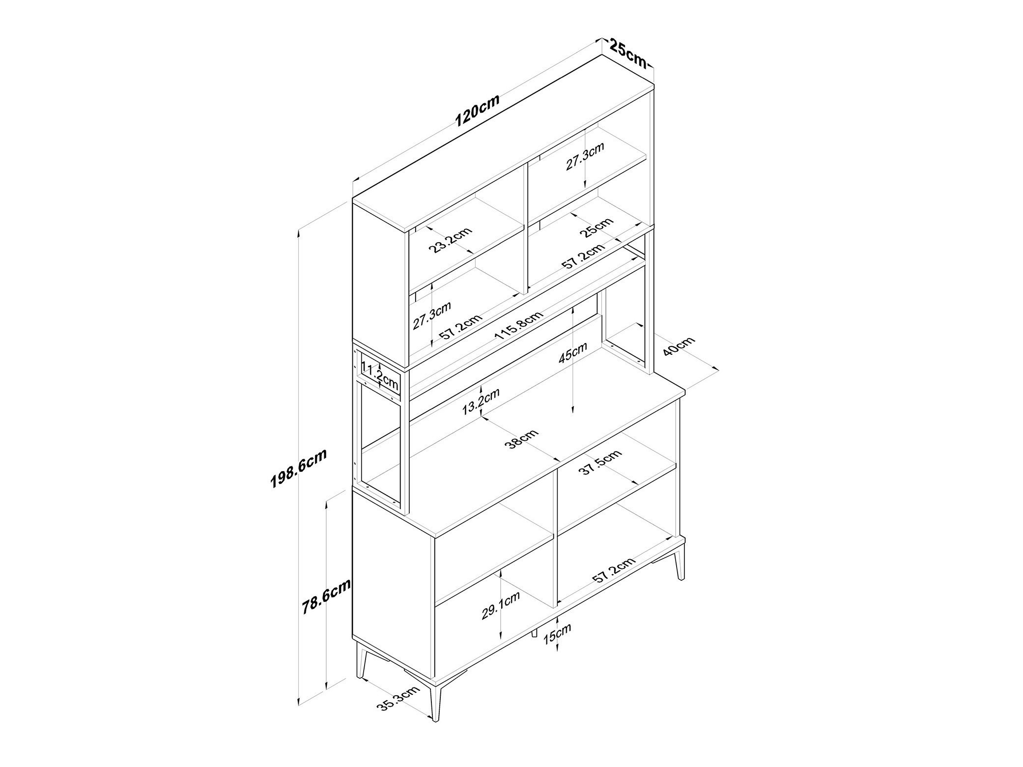 Многофункционална мебел Kailua 2678 (Бял)