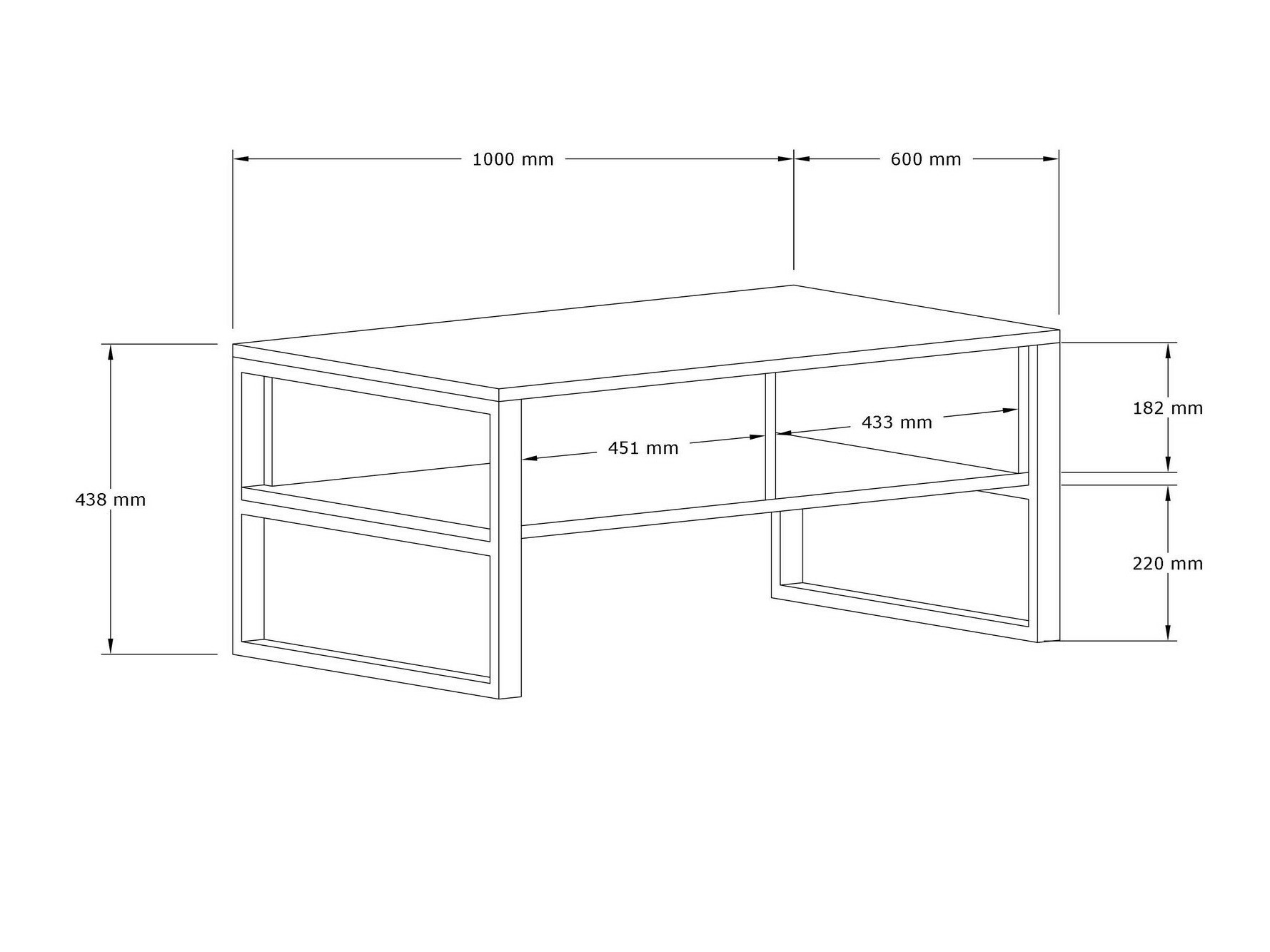Масичка за кафе Kailua 2687 (Бял + Черен)