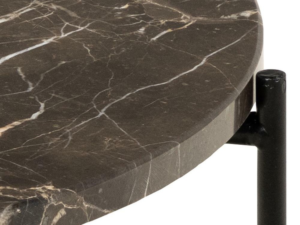 Помощна масичка Norsica 608 (Кафяв мрамор + Черен)