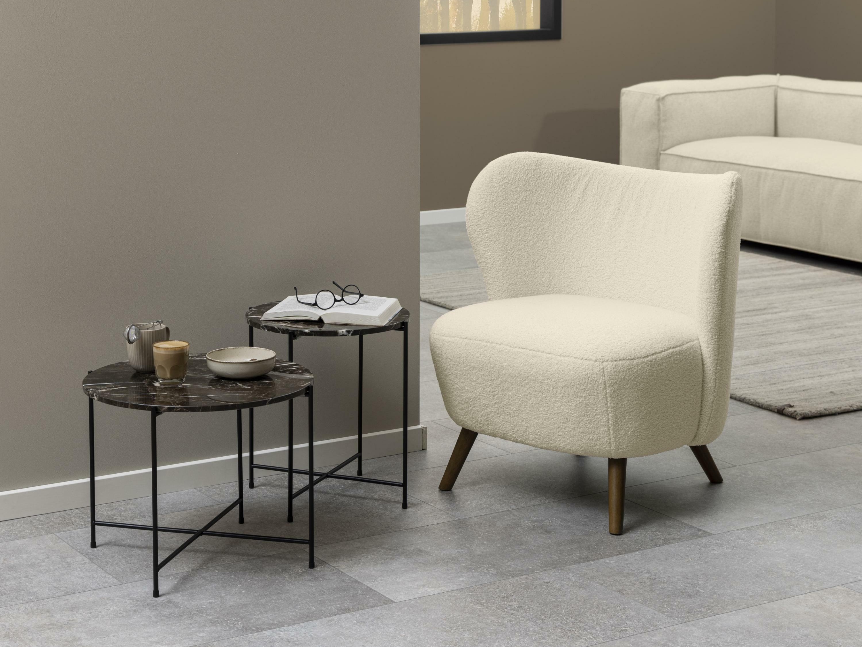 Помощна масичка Norsica 608 (Кафяв мрамор + Черен)